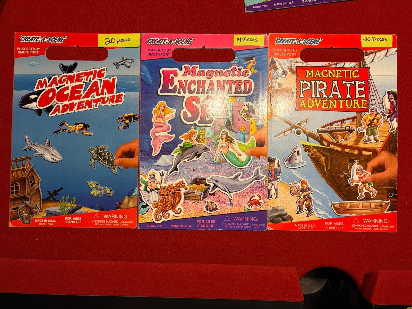 3 Smethport Magnetic Play Sets Lot: Ocean Adventure, Enchanted Sea, Pirate 3-4Y