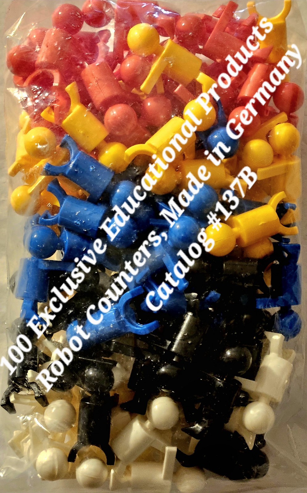 Exclusive Educational Robot Counters 100 in 5 Colors × 20 Ea. German Made