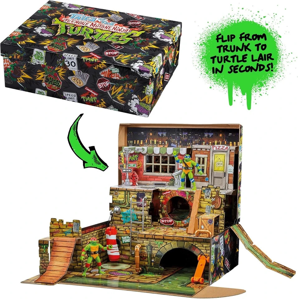 Teenage Mutant Ninja Turtles Sewer Lair Pop Up Playset Action On The Go New Toy