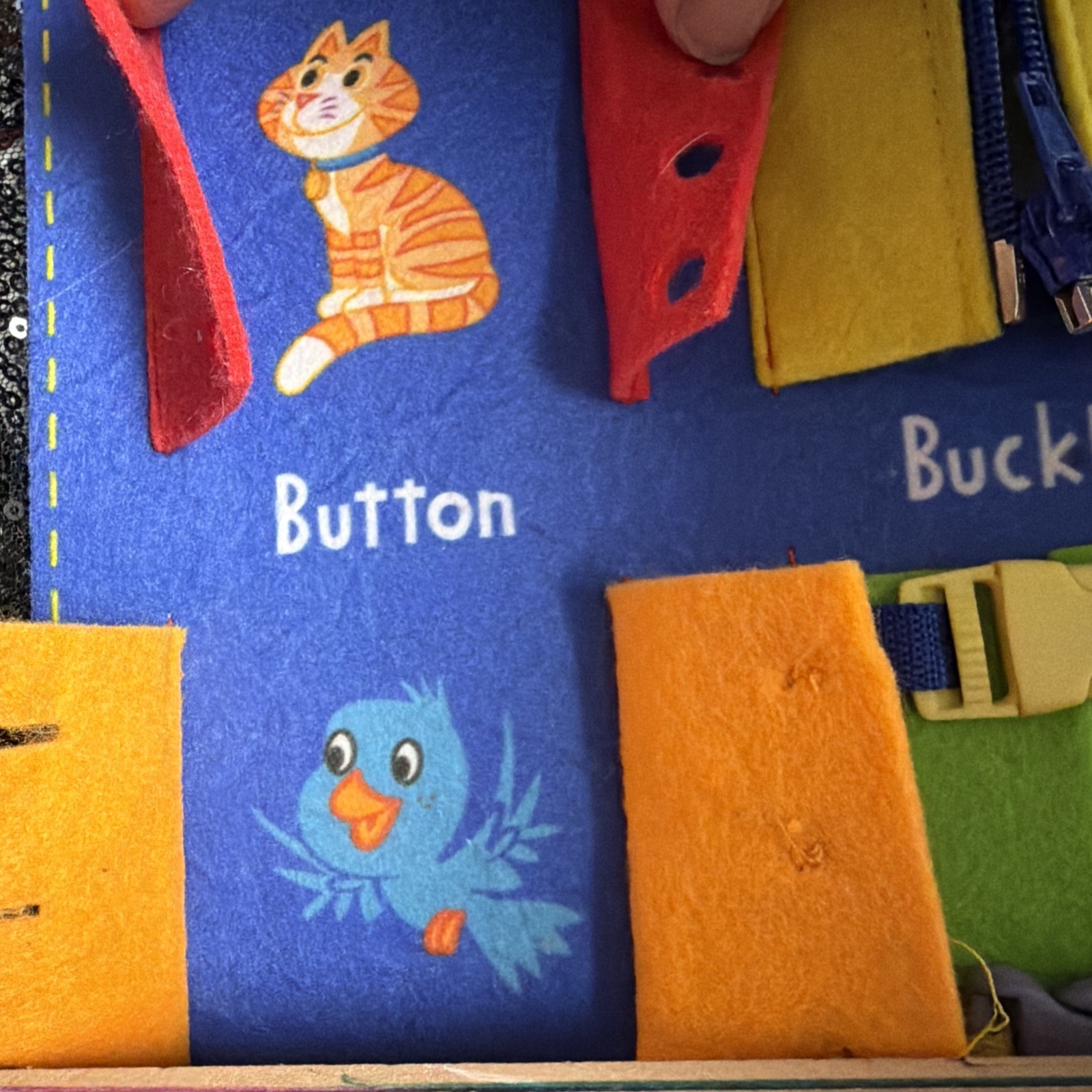 Busy Board to learn zippers buttons laces buckles ties snaps