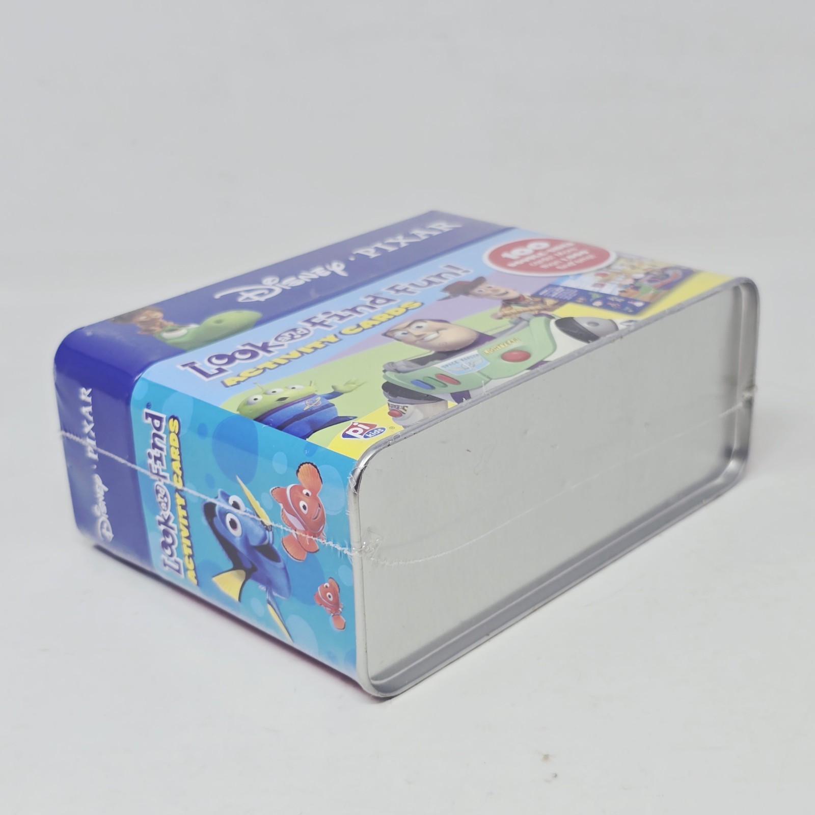 Disney Pixar Look and Find Activity Cards Metal Tin VG Kids Card Game New