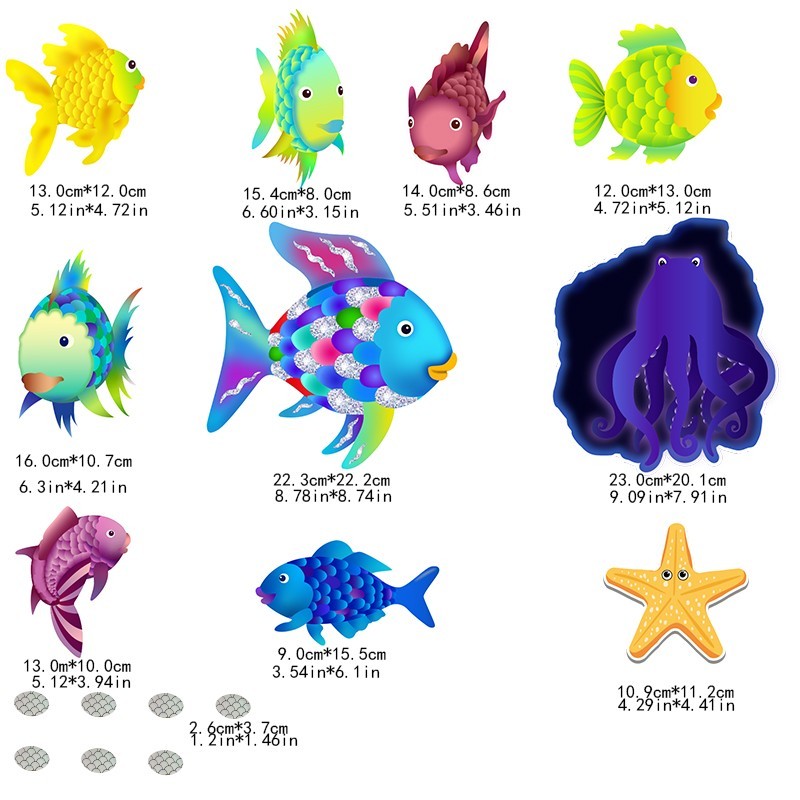 Rainbow Fish Felt Story Set 16-Pcs Flannel Board Educational Toys Preschool Kids