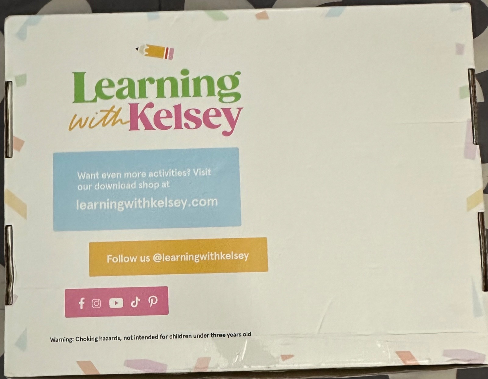 learning With Kelsey November Preschool Box Open Never Used