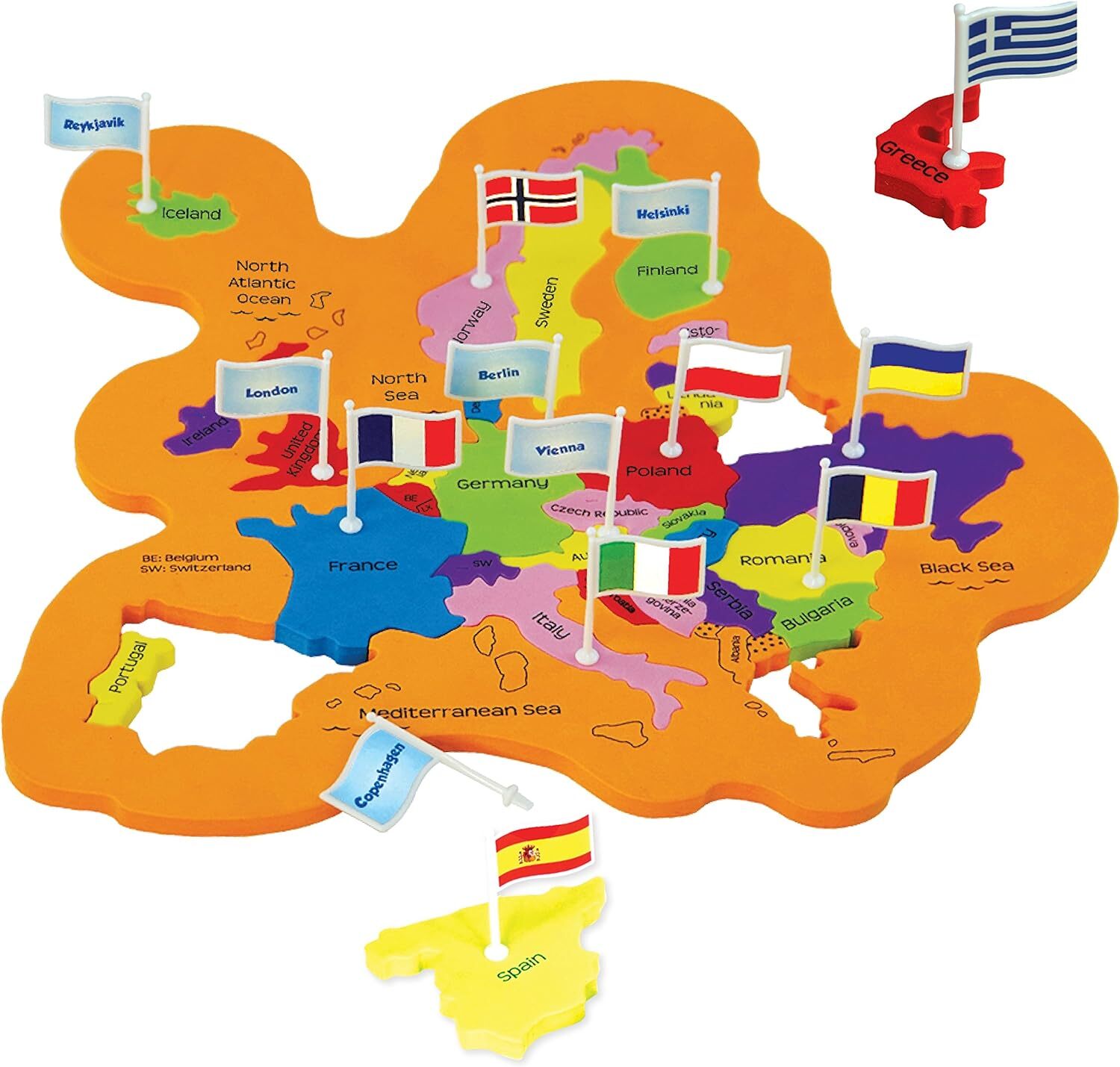 Learning Gifts for Kids-Mapology World Map Puzzle-With Country Flags & Capitals