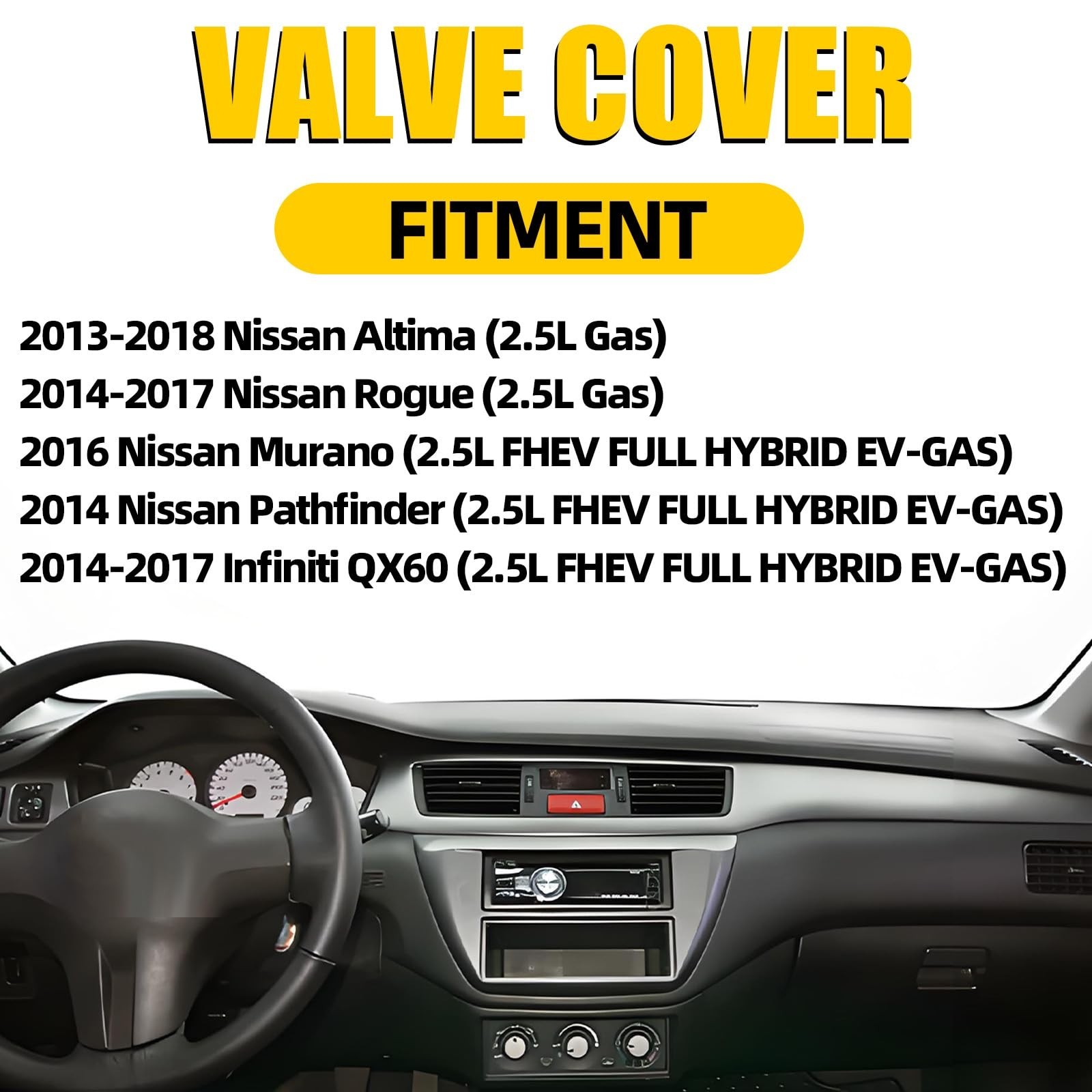 Engine Valve Cover Compatible with 2013-2018 Nissan Altima Rogue Murano 2.5L …
