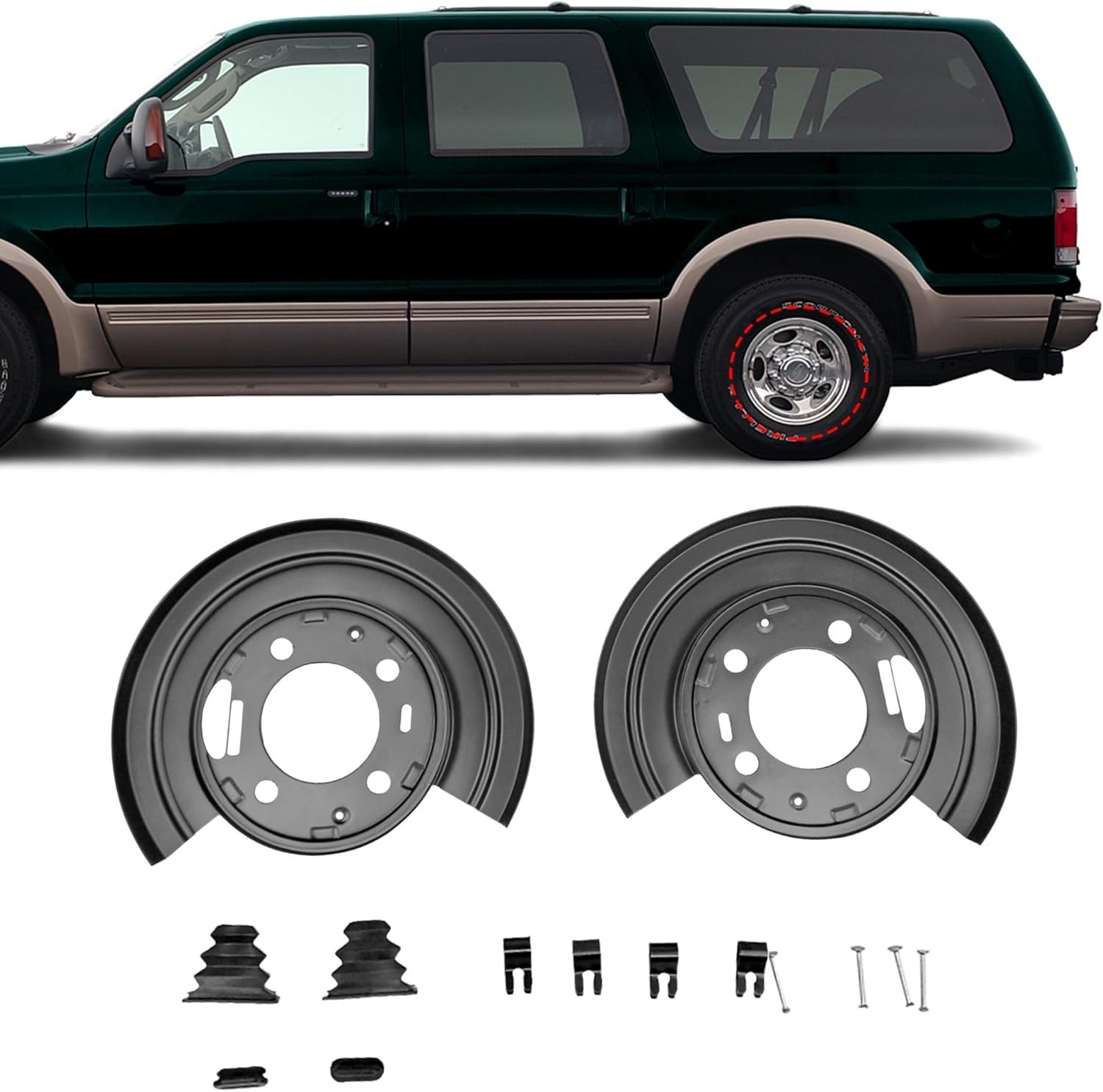 924-212 Rear Brake Dust Shield Backing Plates For 2000-2005 Ford Excursion Fo…