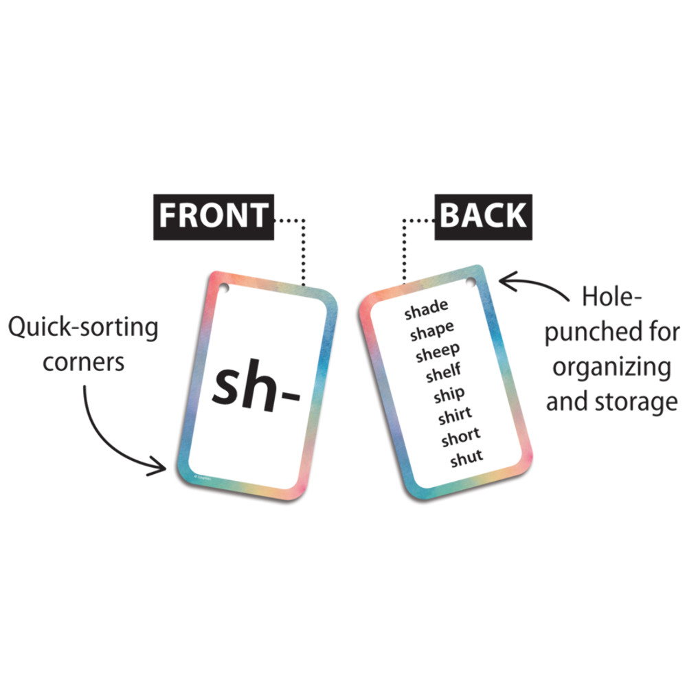 Edupress Initial Consonants, Blends, & Digraphs Flash Cards, 56 Cards (EP 62044)