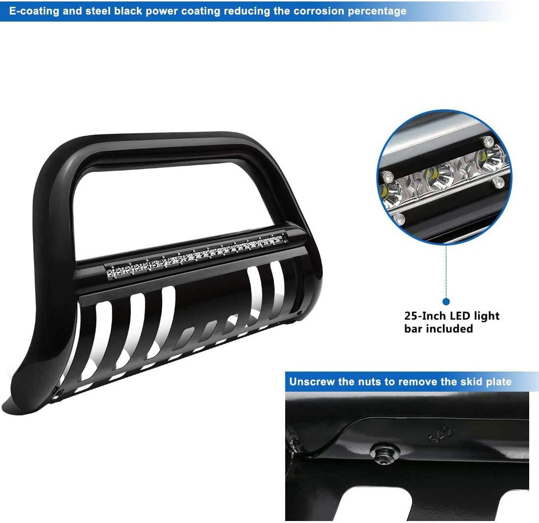 Bull Bar Compatible with 05-15 Toyota Tacoma 3″ Tube Brush Push Grille Guard Fro
