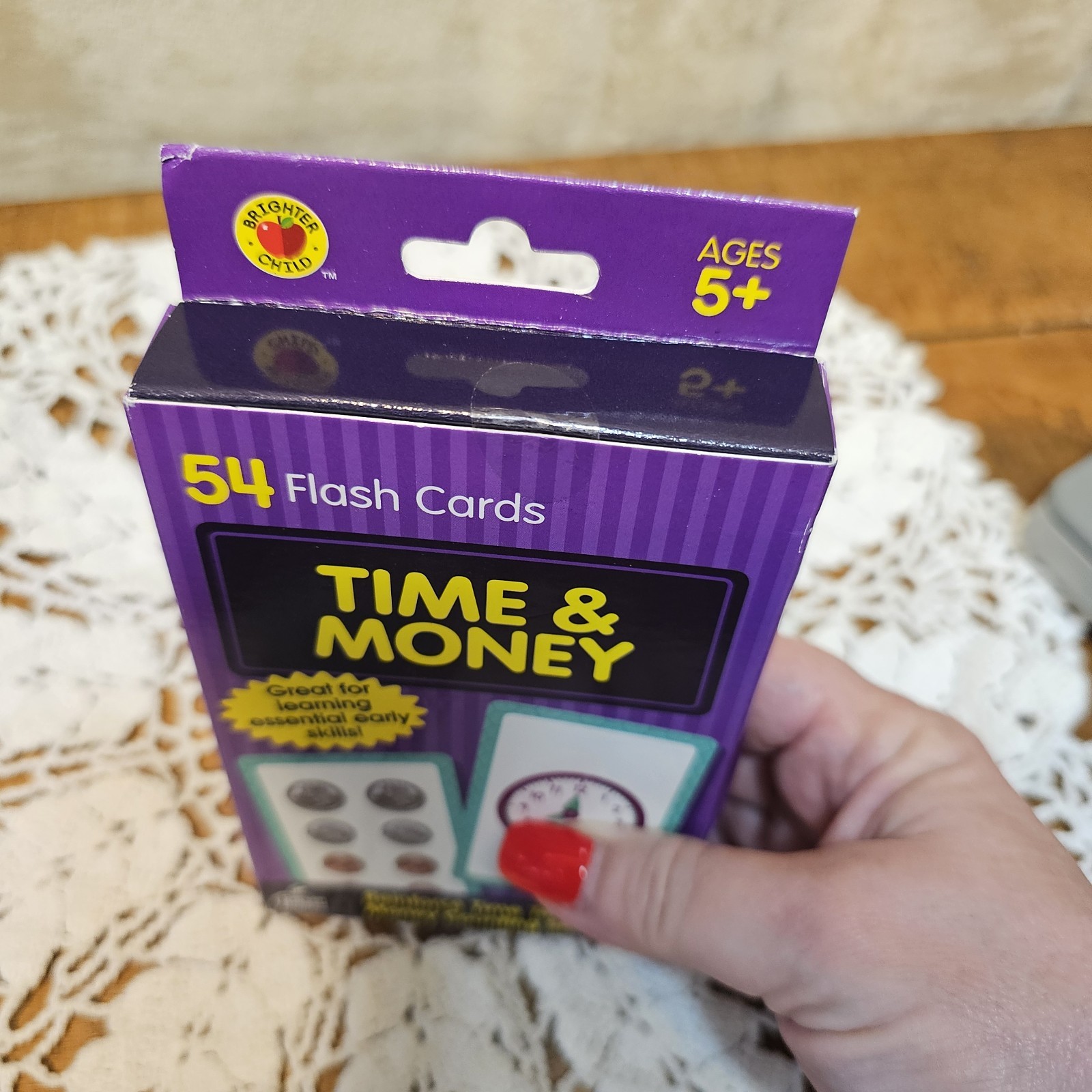 Brighter Child Time & Money 54 Flash Cards Time Telling & Money Counting Skill