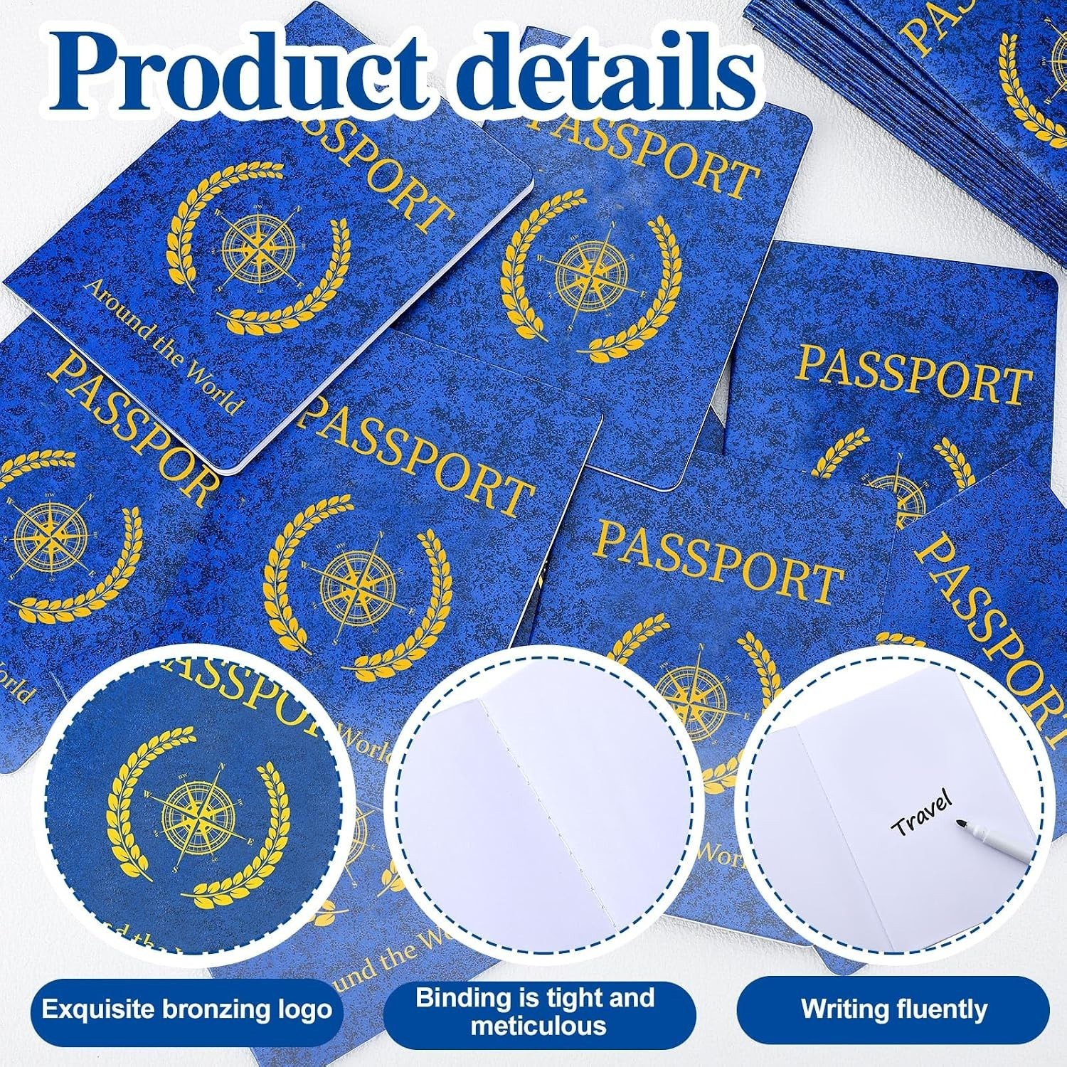 50 Blank Passport Notebooks for Kids Travel Party Favors Classroom Activity Book
