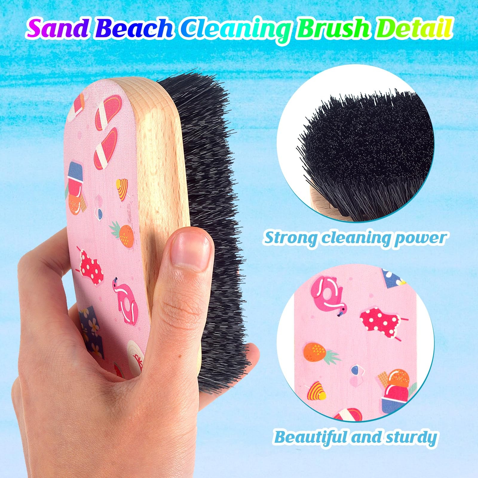 Sand Beach Cleaning Brush Remover Removal Supplies Pink