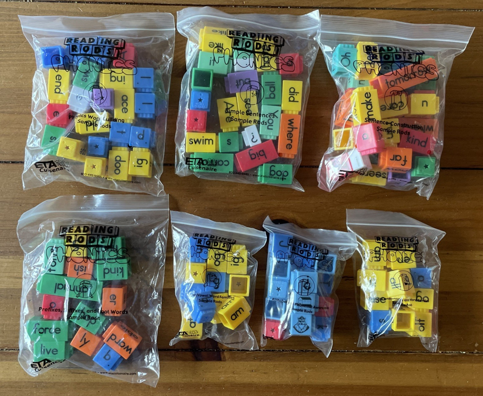 ETA Cuisenaire Reading Rods Home School Phonics Word Building 60005CR