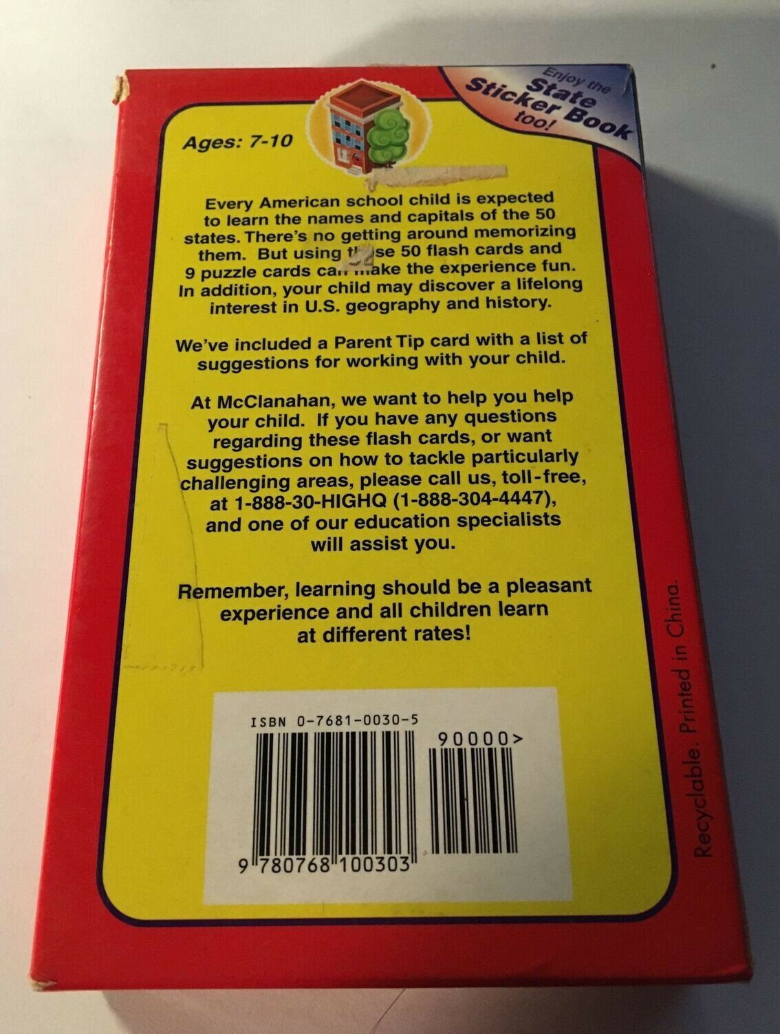 State Capitals 60 Colorful Flash Cards Ages 7-10