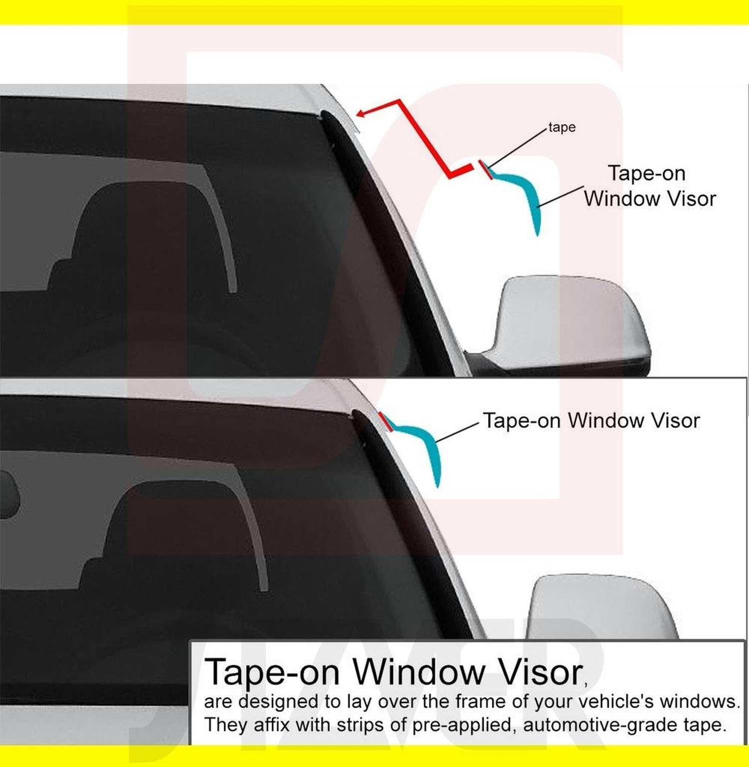 Smoked Out-Channel Window Vent Guard Rain Visors for 2010-2016 Ford Taurus
