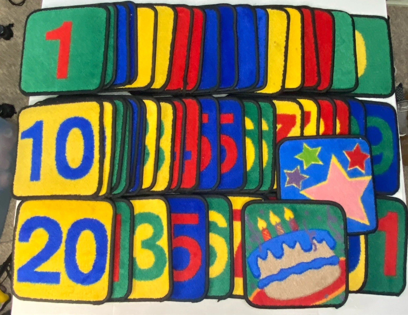 Lot 50 Number Carpet Squares Classroom Preschool Rug Tiles Floor Mat School 12”