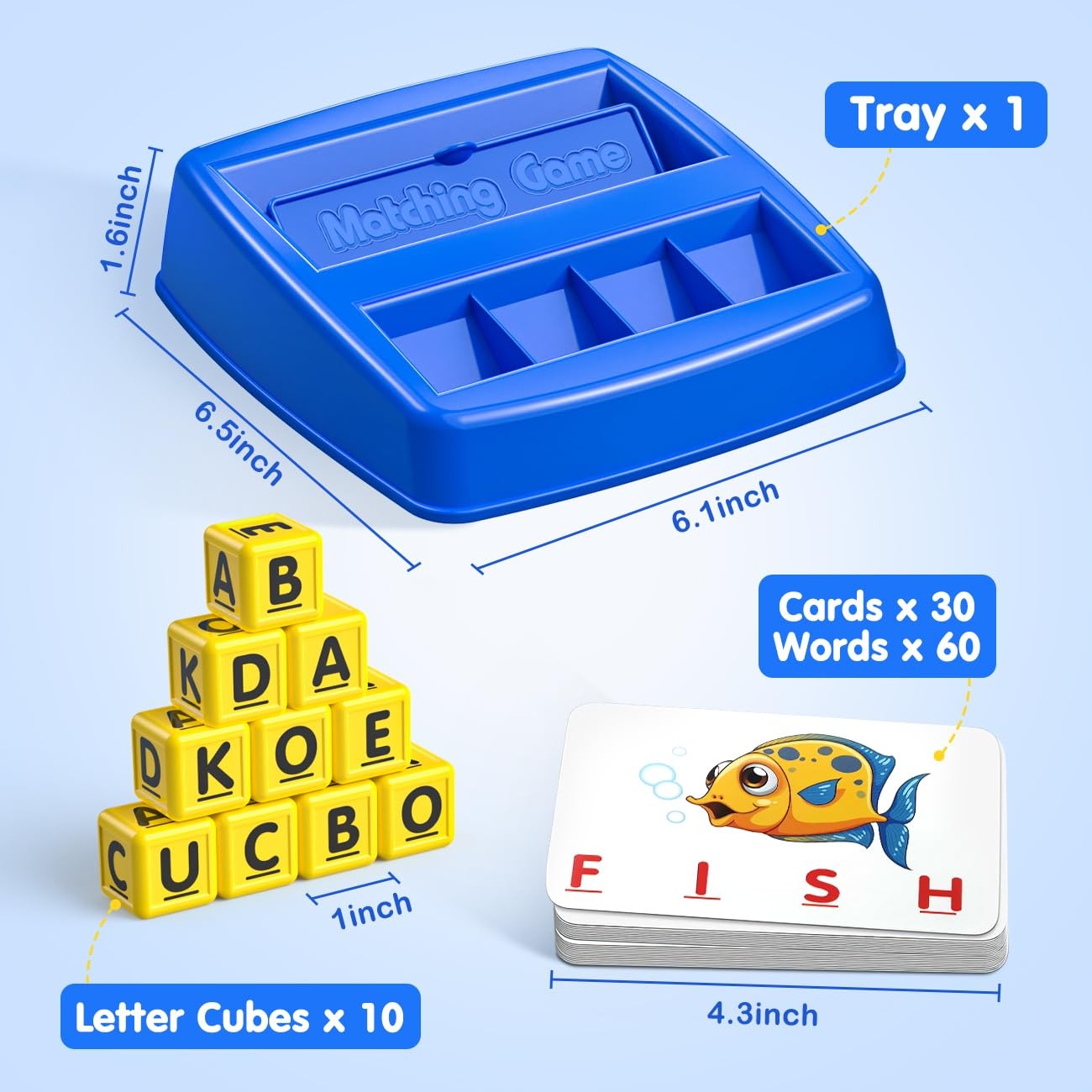 HahaGift Educational Toys for 3-5 Year Old Boy Girl Gifts, Medium, Blue