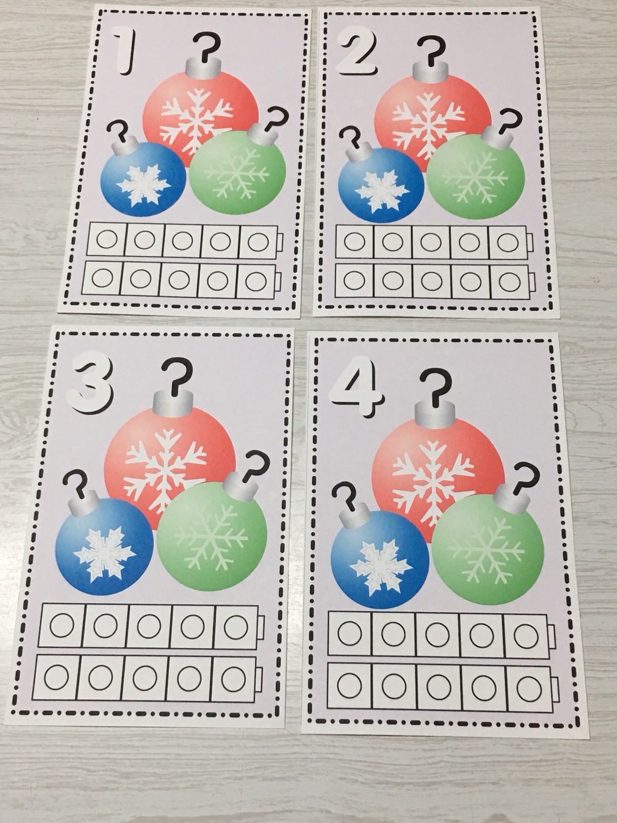 Christmas Ornament – Laminated Unifix Frame Set – teaching supplies