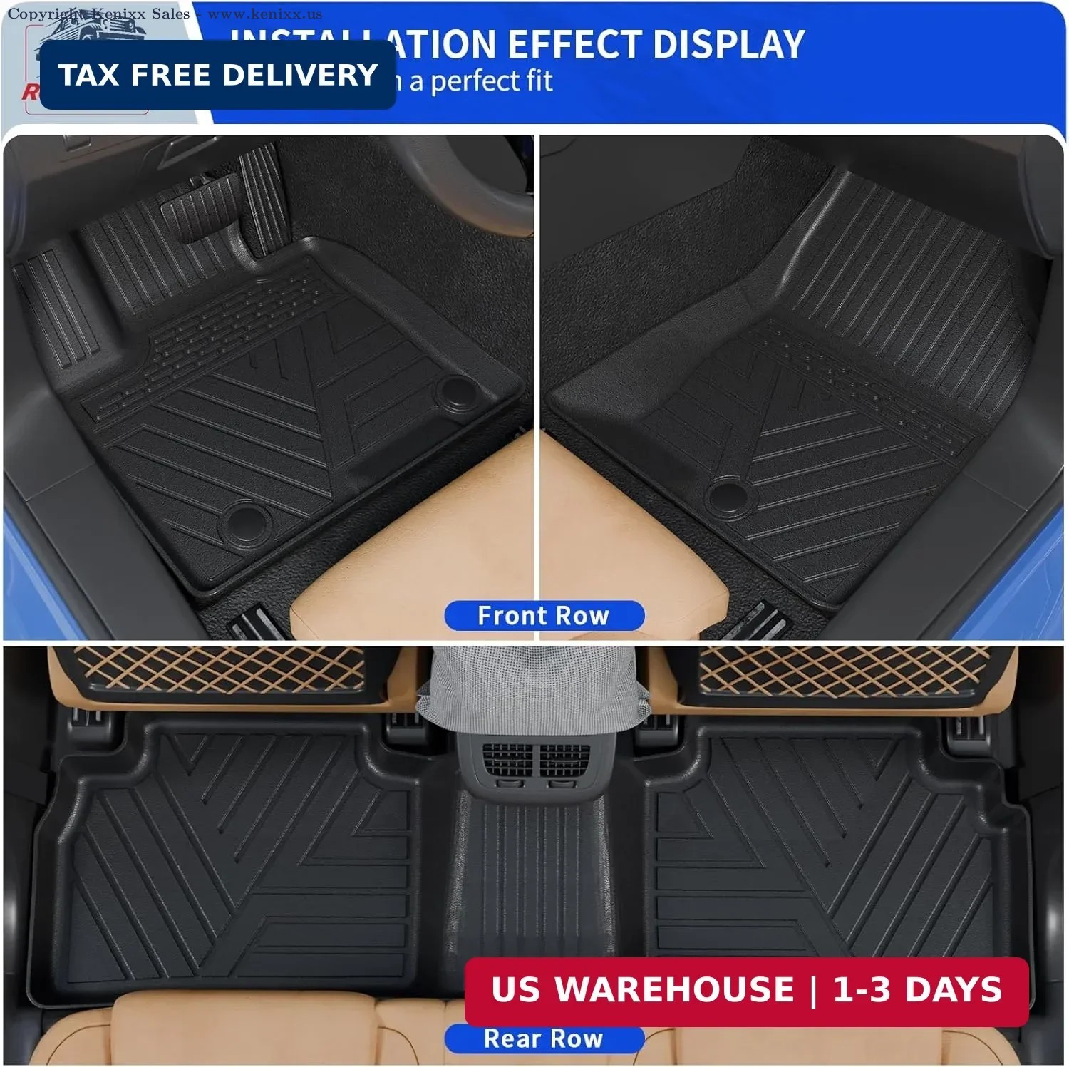 Rongtaod Floor Mats Compatible with 2022-2026 Hyundai Tucson Cargo Mat TPE Trunk