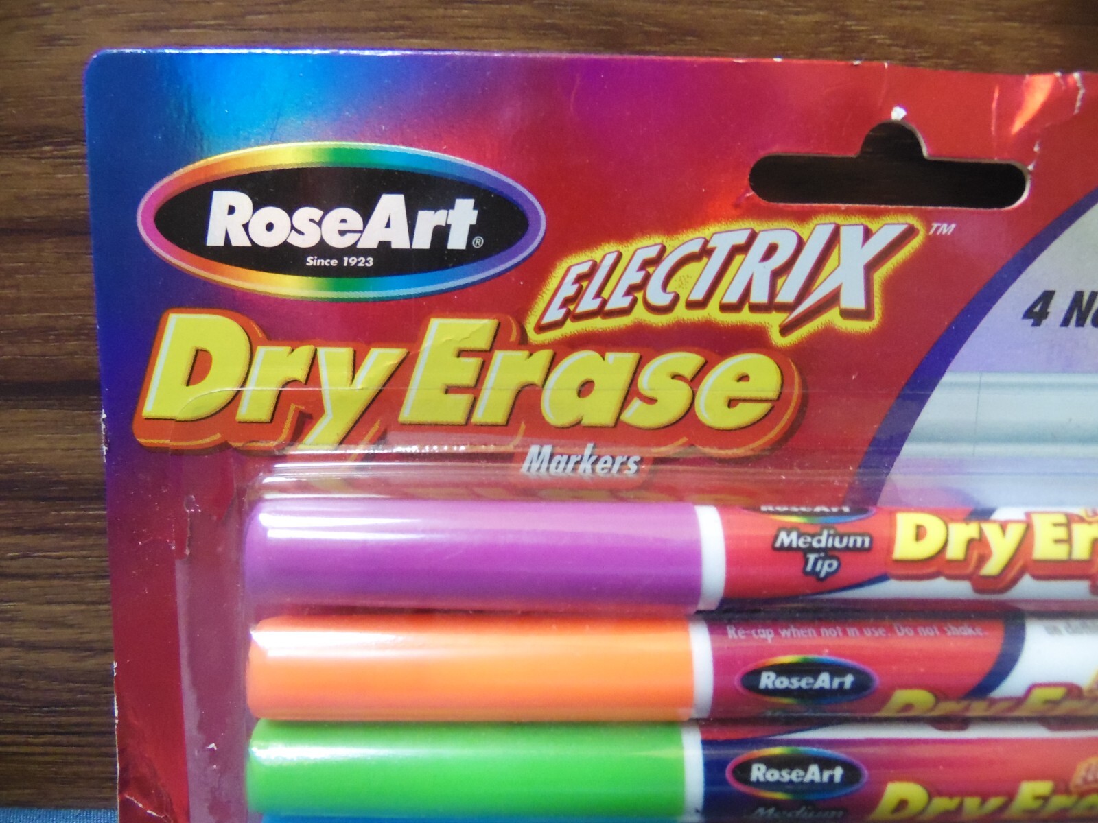 ELECTRIX 4 DRY ERASE MARKERS Bright Neon Colors Medium Tip RARE Movie Prop