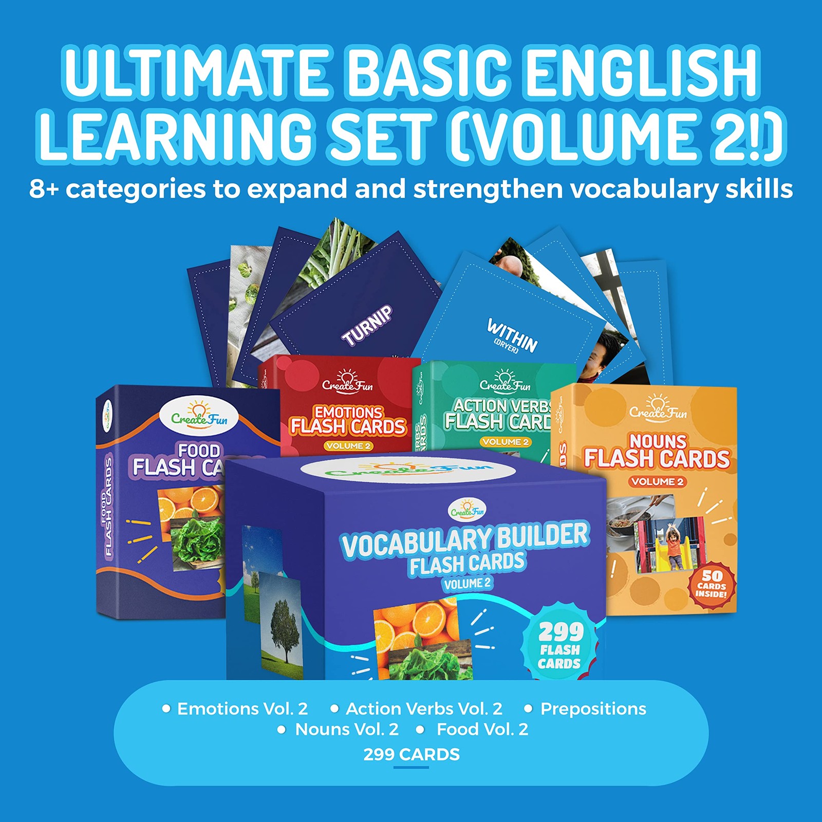 Createfun 300 Vocabulary Builder Flash Cards Vol 2 Photo Cards Learning