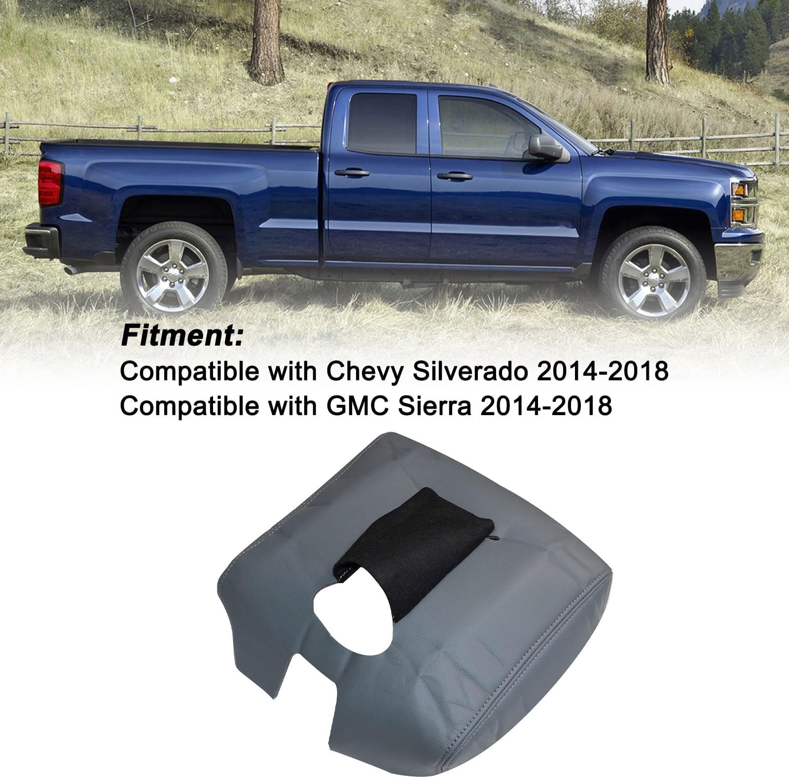 SecosAutoparts 2014-2018 Center Console Armrest Cover Lid for Chevy Silverado…