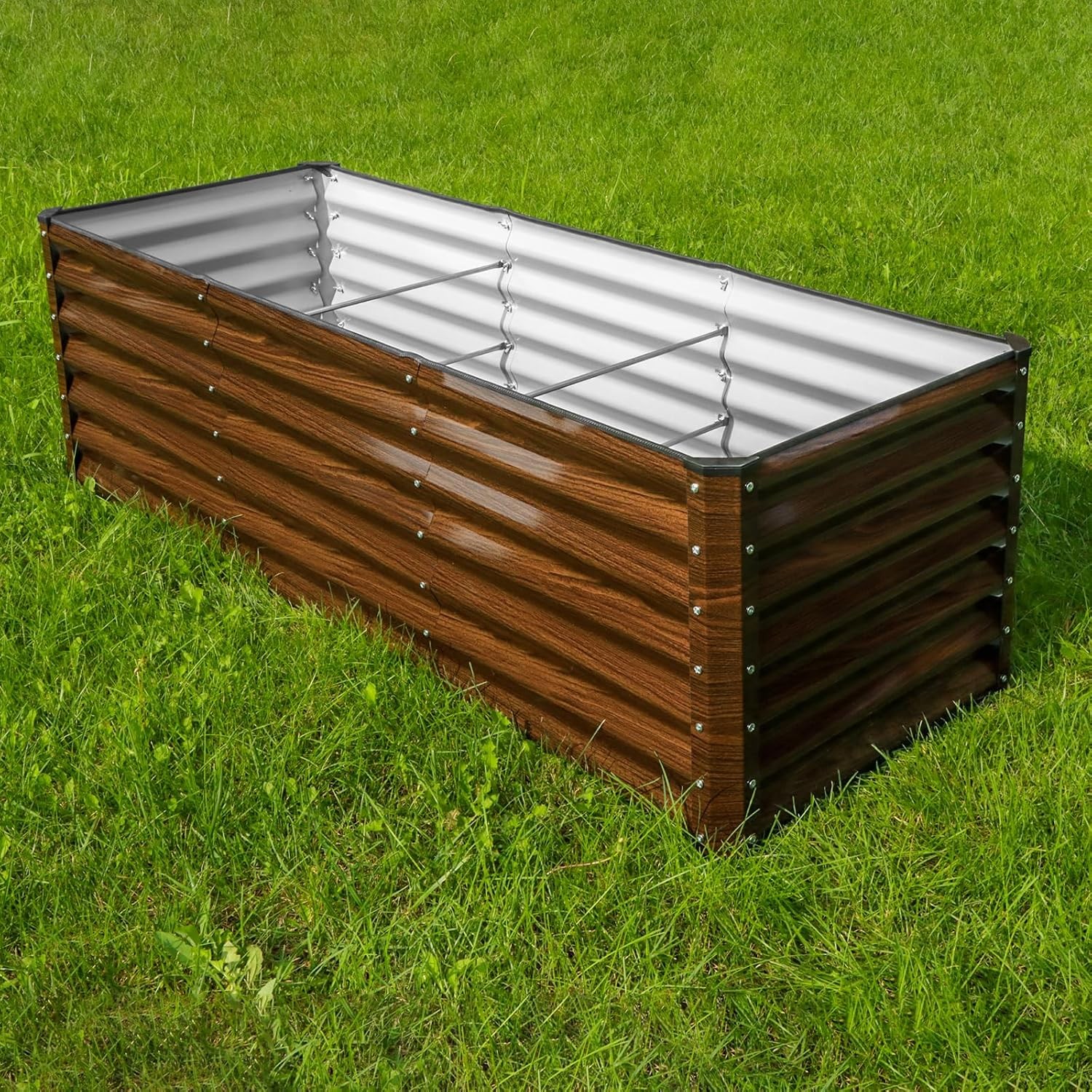 2-Pack 6x2x2FT Galvanized Raised Garden Bed Kit Metal Planter Box for Planting