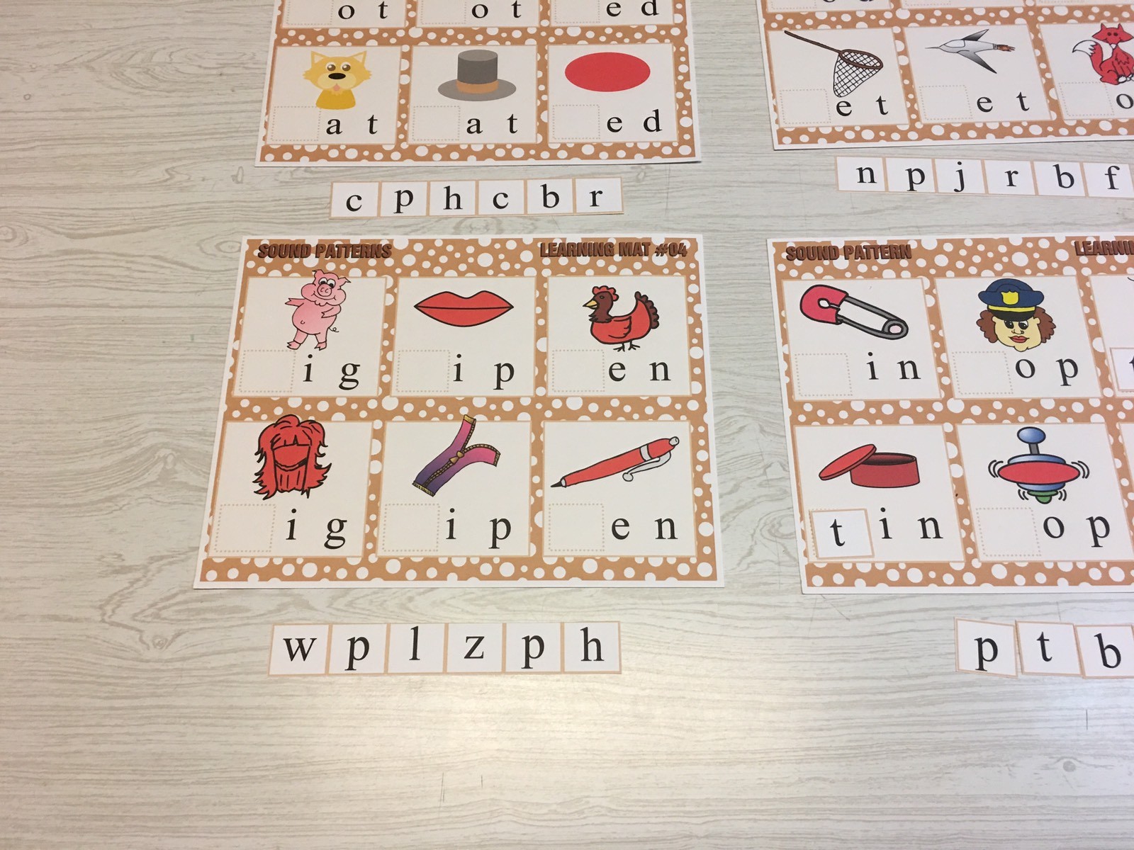 Sound Patterns – Set of 6 Learning Mats and 36 Cards – Laminated Activity