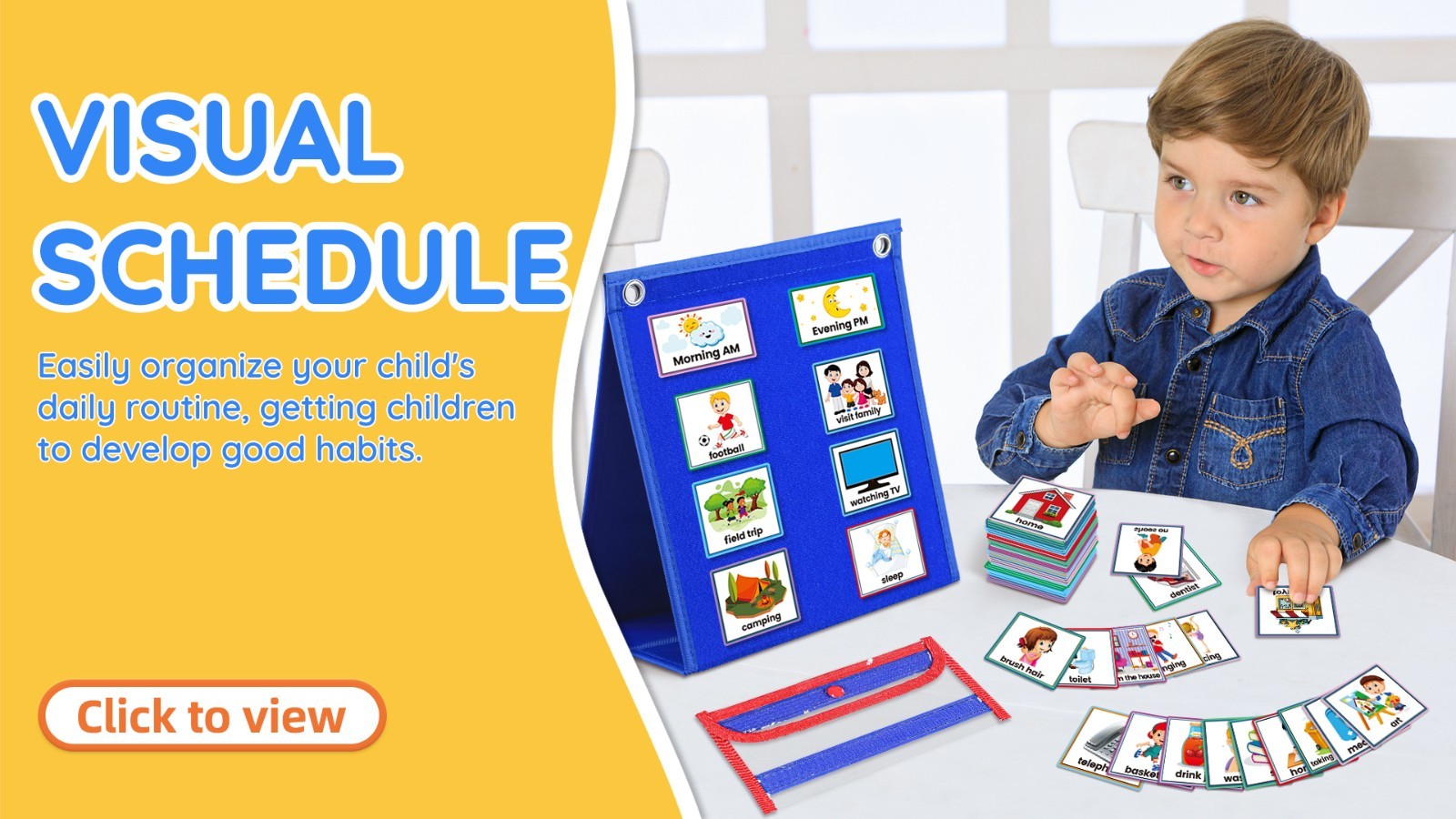 Visual Schedule Chart for Kids with Autism – Daily Routine Planner & Chore Board
