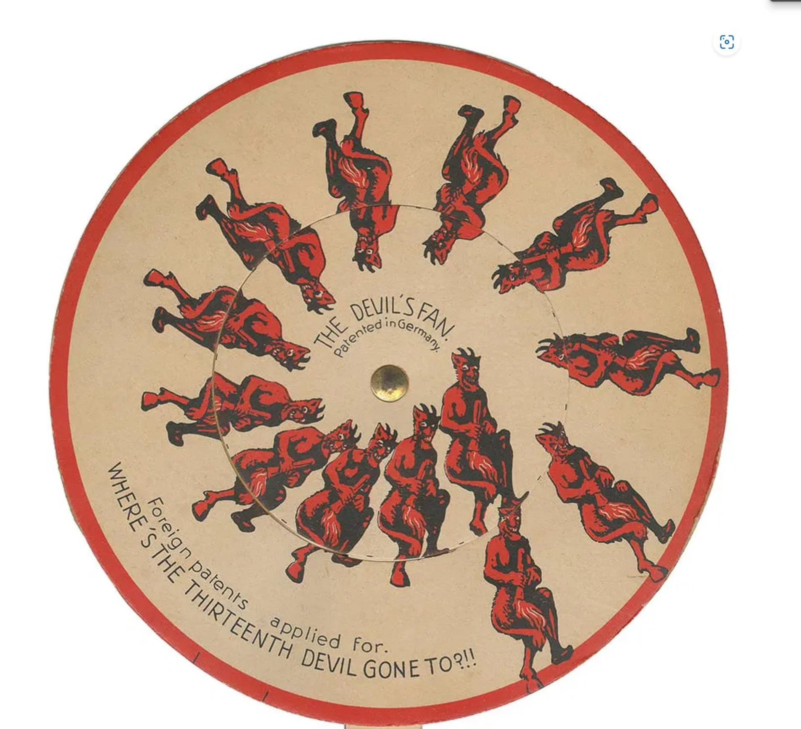 The Devil’s Fan Puzzle – Classic 1900s Optical Illusion, Unique Home Décor &