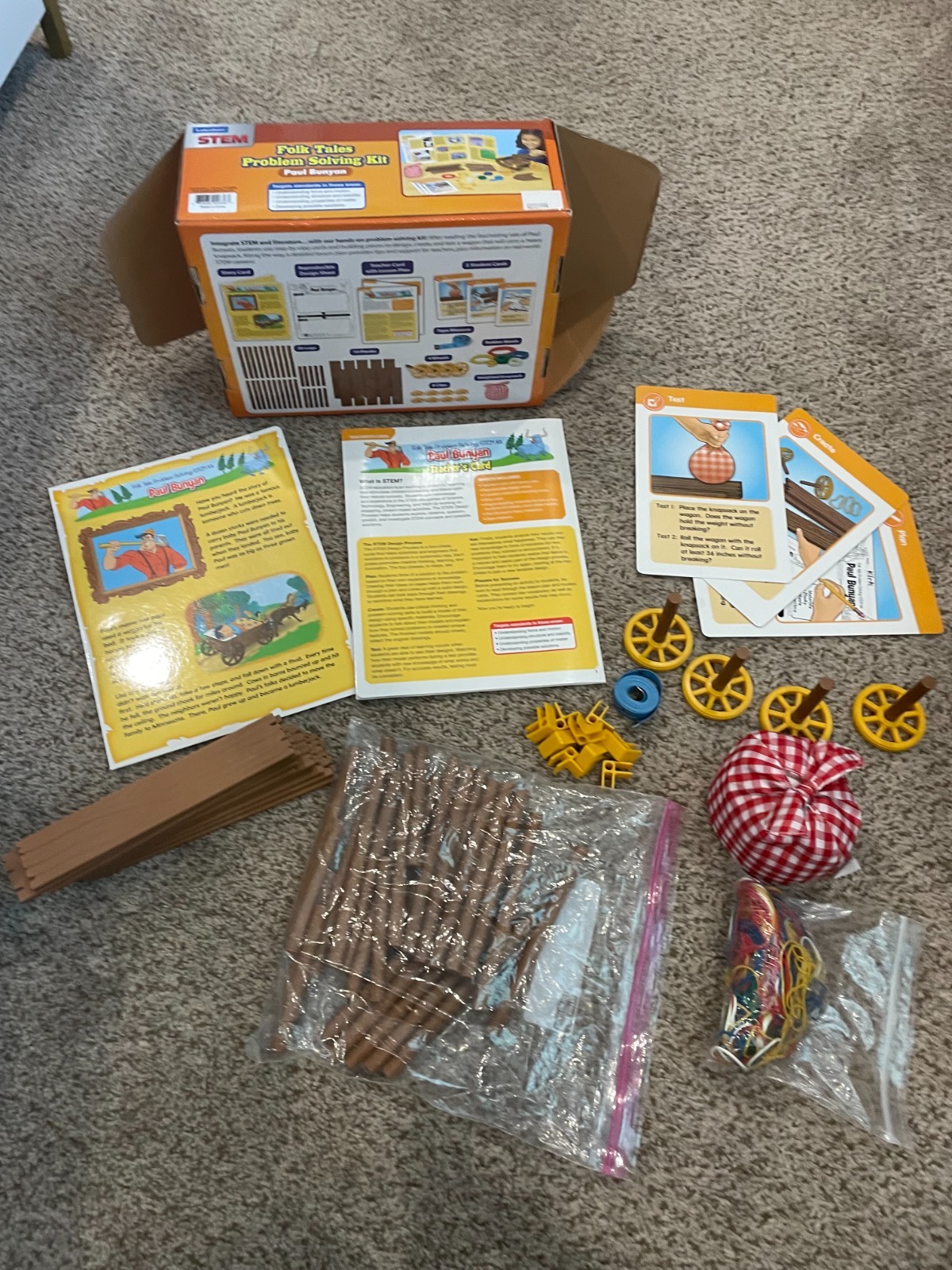 Lakeshore Paul Bunyan Folk Tales Problem Solving STEM Kit Grades 2-3, EUC, Build