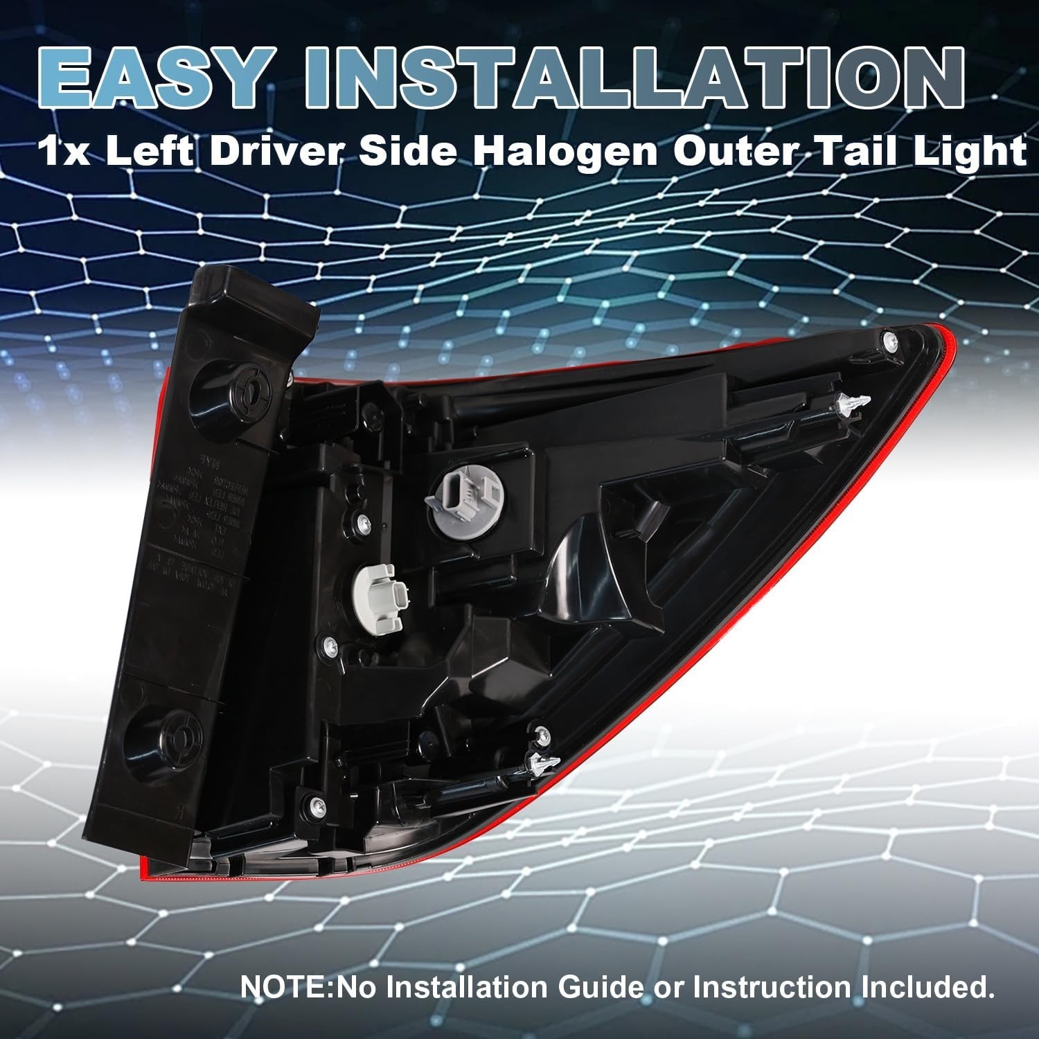 Left Tail Light 2019-2022 Honda HRV HR-V Replacement for 33552-T7W-A31 HO2804119