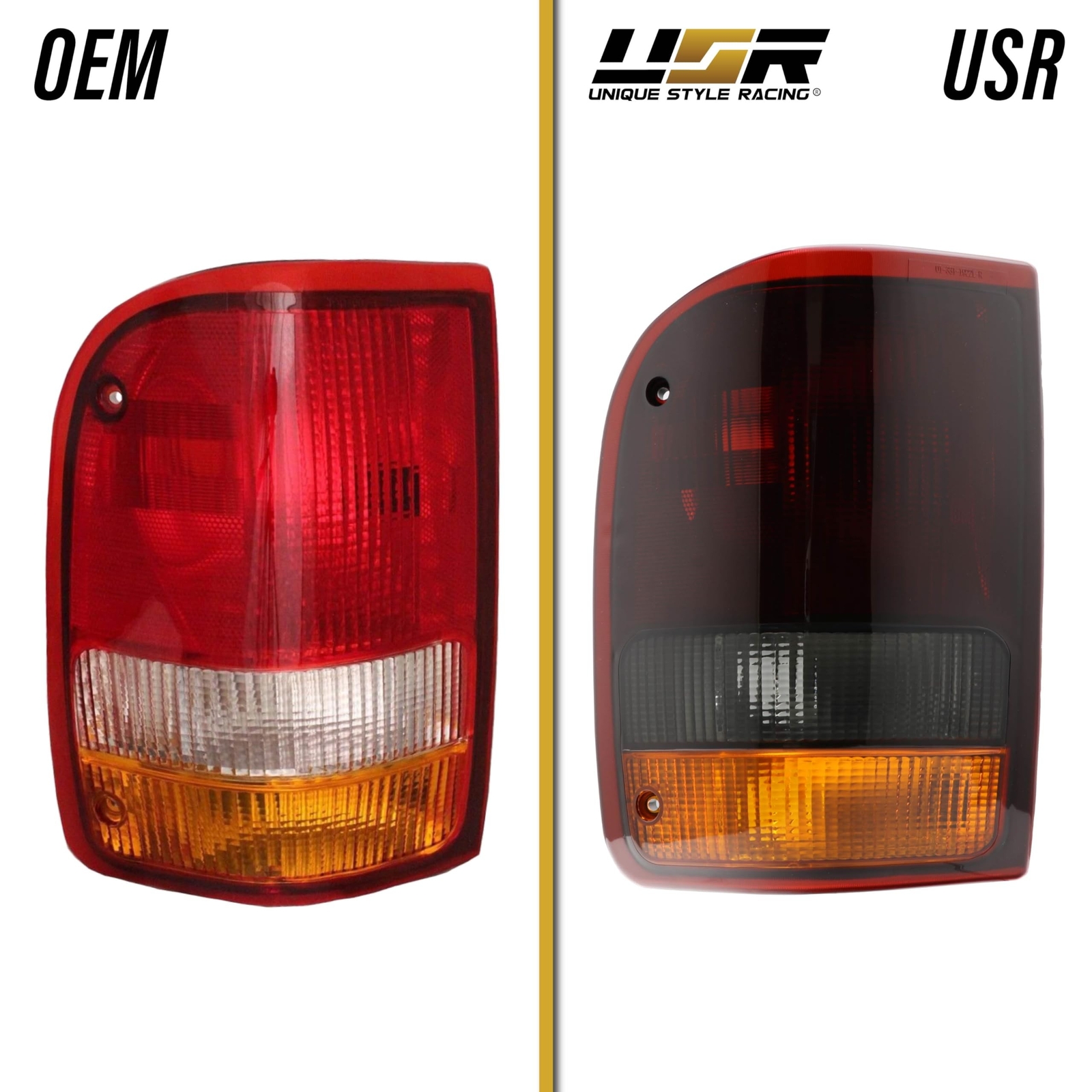 USR 93-97 Ranger Pick-Up Tail Light Set – SMOKED Tail Lamps Pair (Left + Righ…