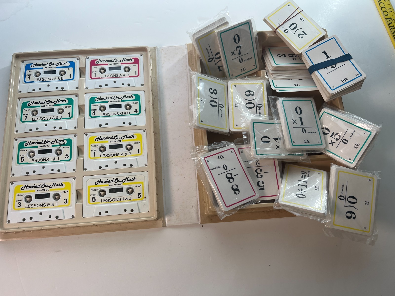 Vintage Hooked On Math Cassettes (8) Flash Cards Some Unopened Gateway See Pics