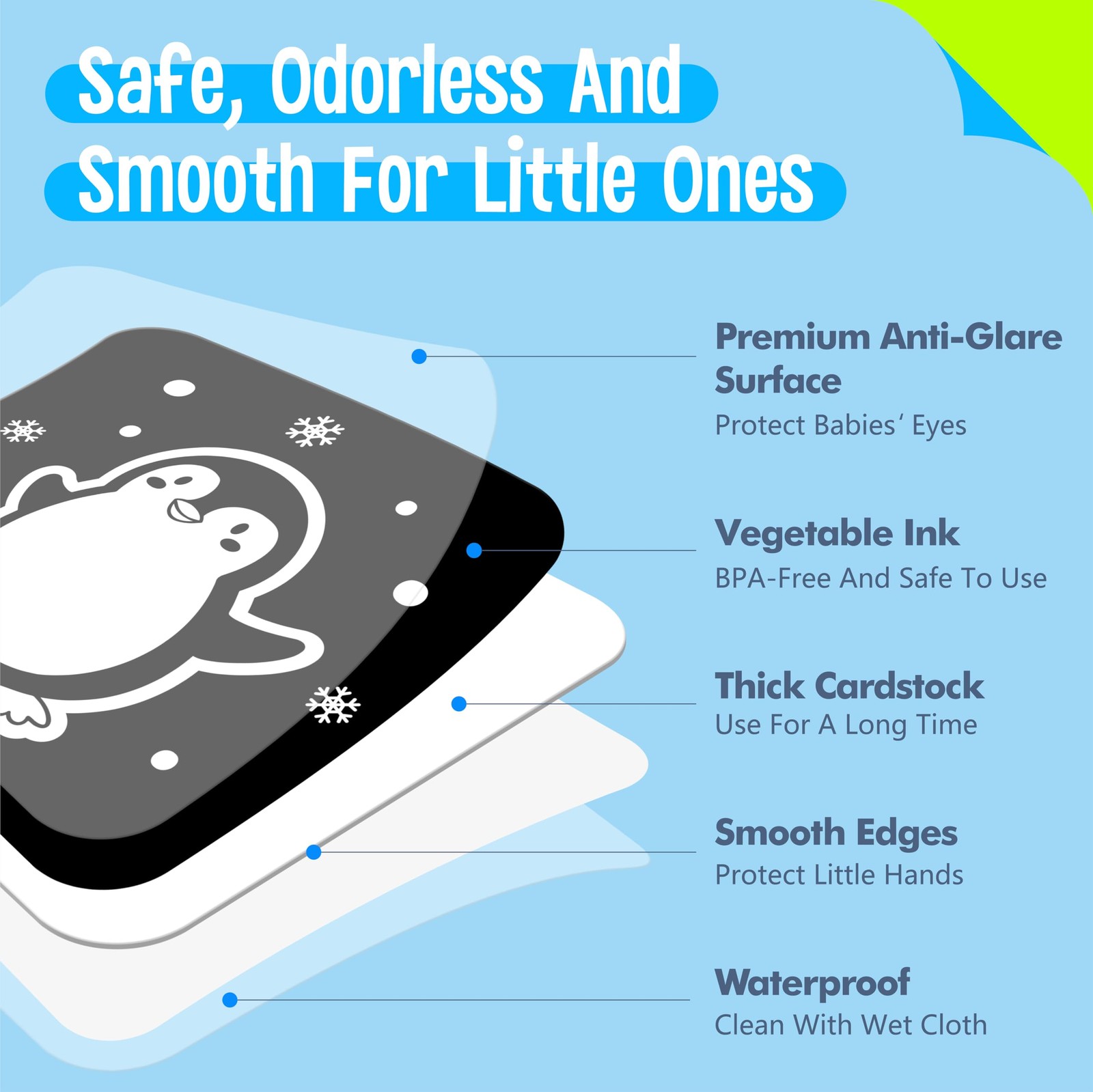 20 PCS Baby Visual Stimulus Cards, DoubleSided High Contrast Black and White …