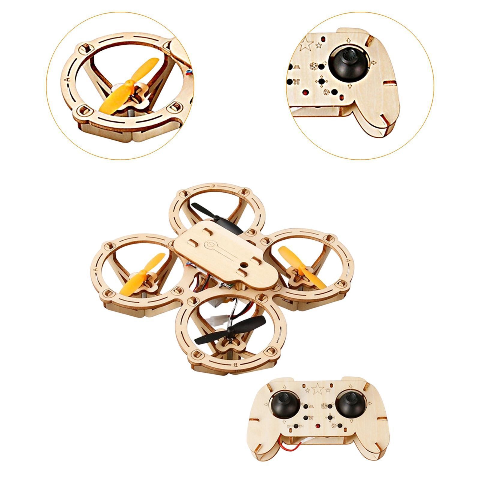 DIY Wooden RC Quadcopter Craft Kit Remote Control Educational Assembly Toy