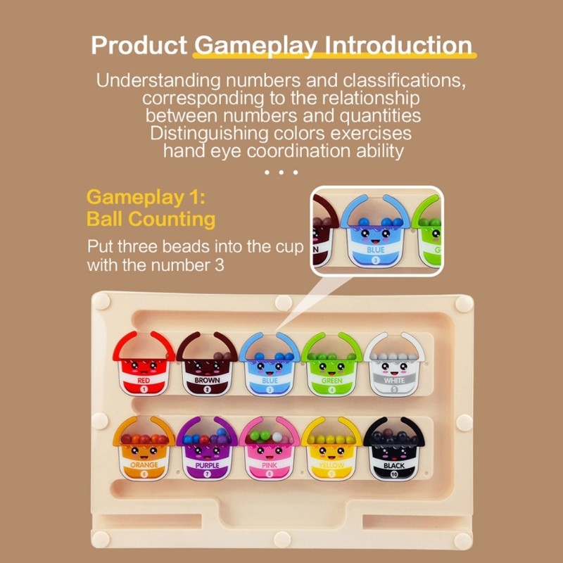 Maze Board Walking Bead for Kids Educational Color Sorting Activity Toy