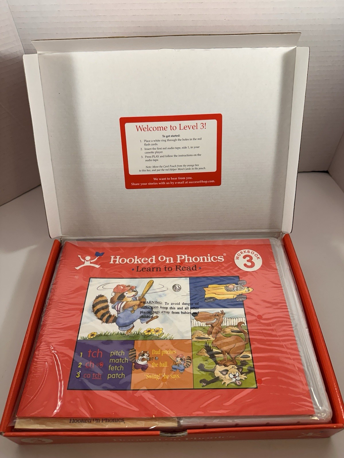 Hooked on Phonics (HOP) Learn to Read Level 3 Box Set with Workbook Open Box