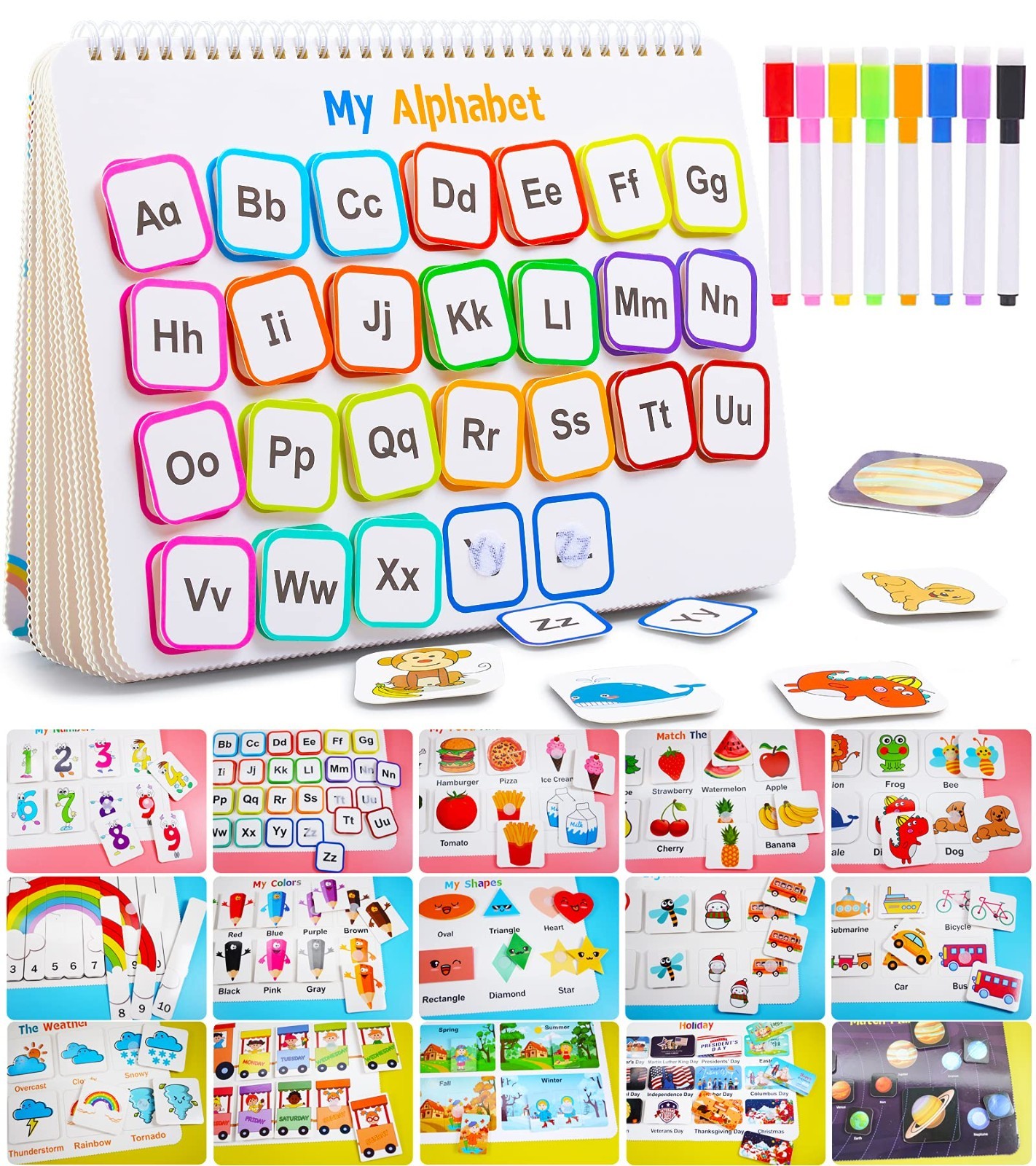 Montessori Learning Activities Busy Book – Toddler Workbook, Autism Materials &