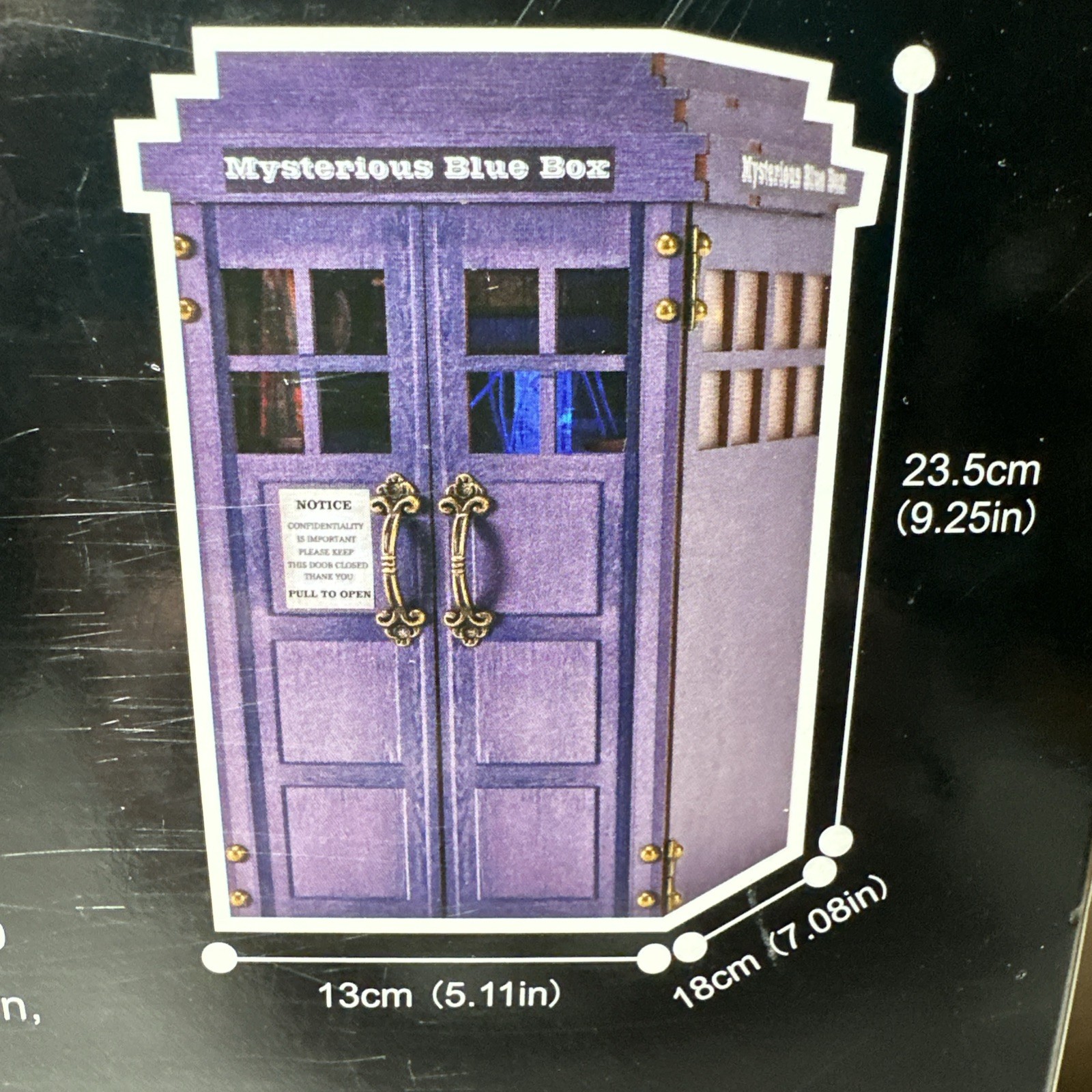 Doctor Who TARDIS DIY Puzzle Bookend Luminous Decoration Wooden Model Xmas Gift