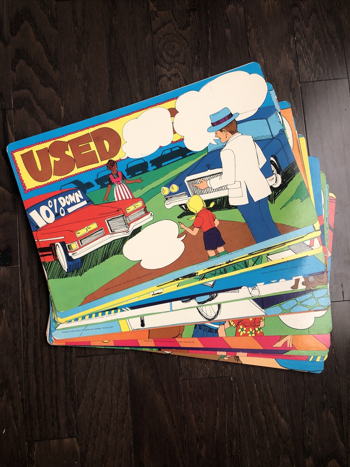 1977 Lot Of 15 Educational Posters English Vintage ESL ELL