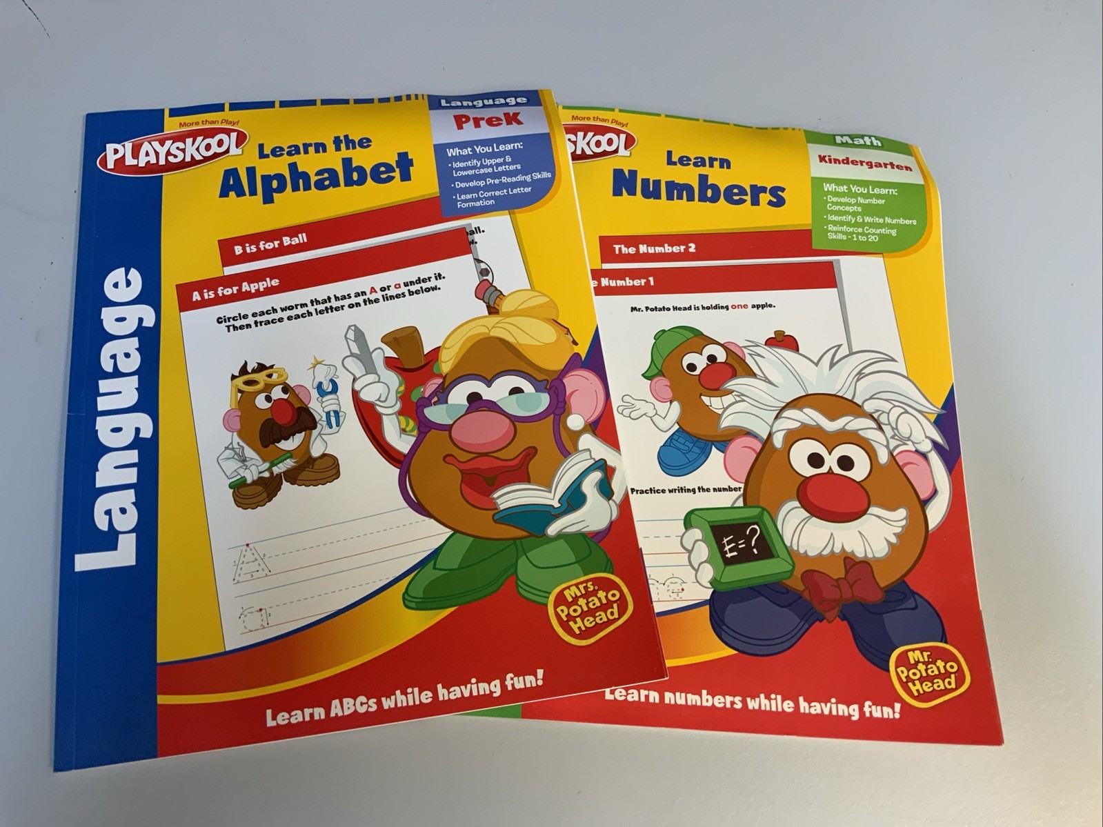 Playskool Mr. Potato Head Alphabet (PreK)/Numbers (Kindergarten) Workbooks – New