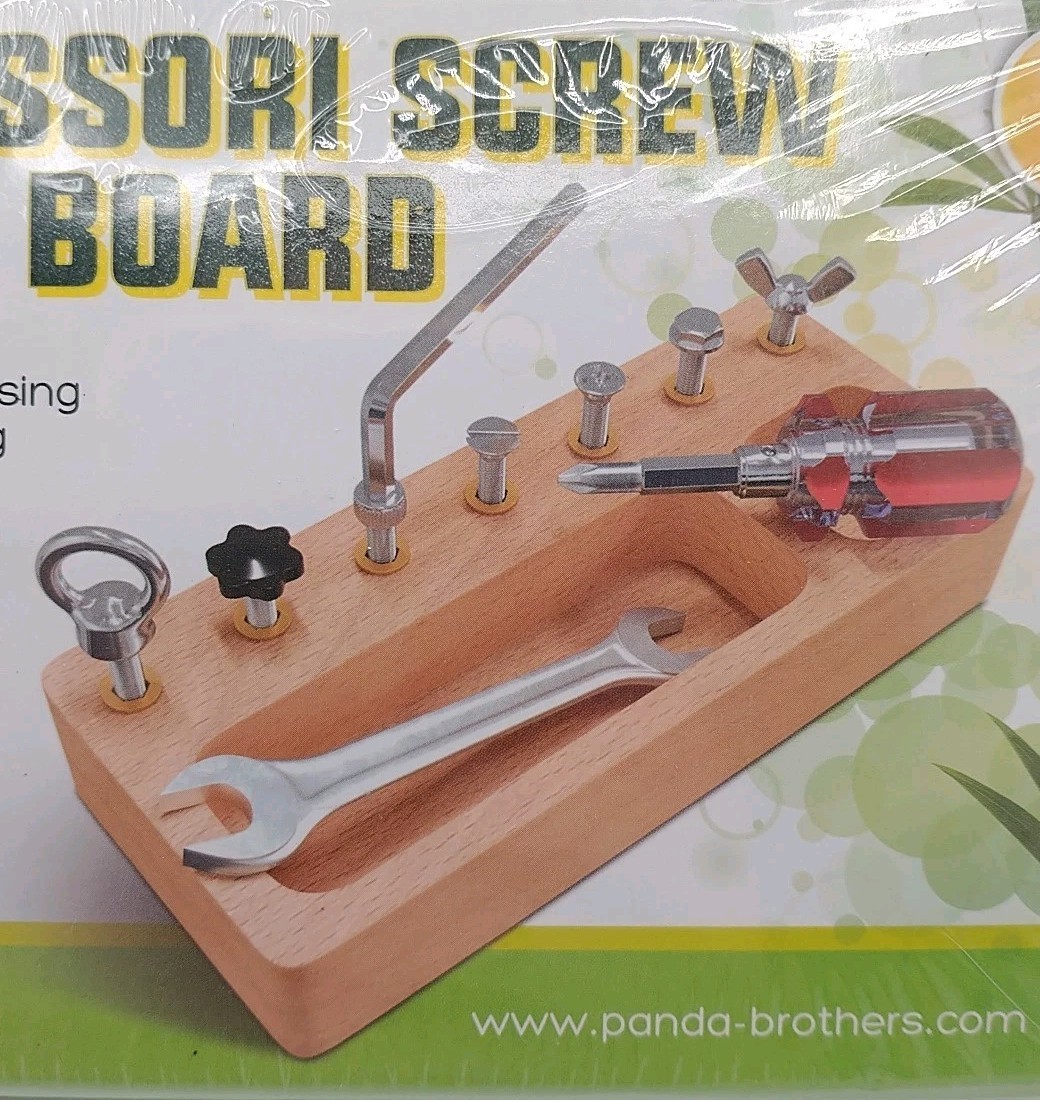 Kids Montessori Screwdriver Board Set Wooden Screw Driver Activities Educational