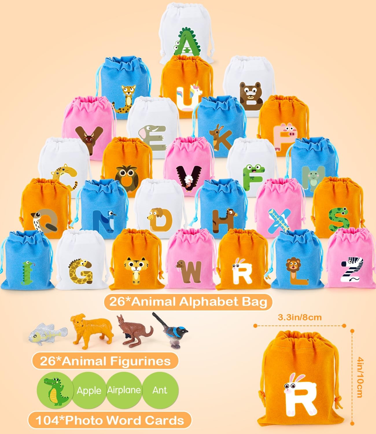 Alphabet Learning Toys for Toddlers, Word Work Small Group Set with 104 Phoni…