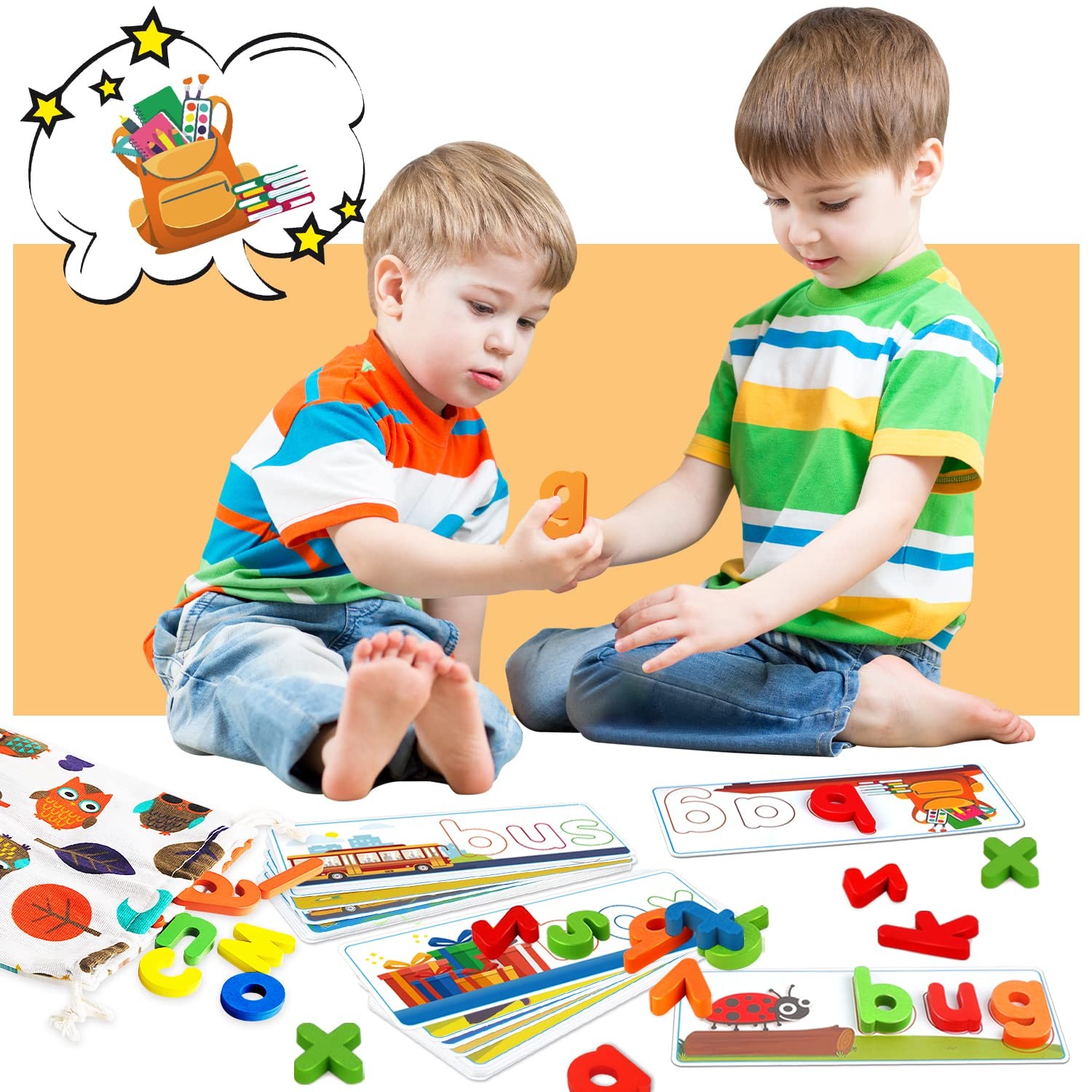 Learning Educational Toys for 3 4 5 6 Years Old Boys Girls, See & Spell Match…