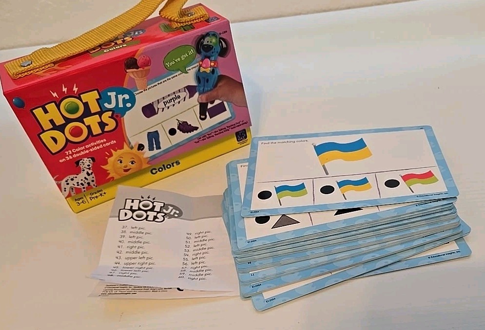 Educational Insights Hot dots Jr Lot Complete. Pre-K Math Shapes Phonics Colors