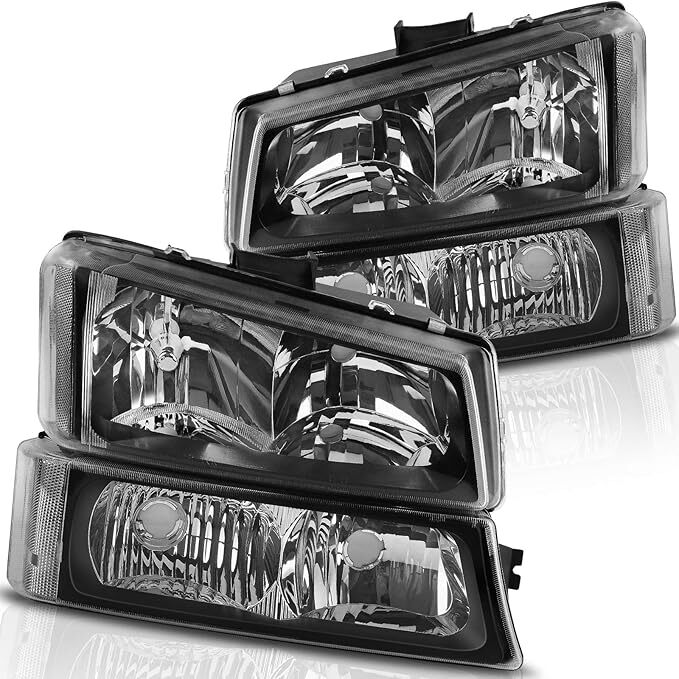LED – Black/Amber/Clear AUTOSAVER88 Headlight Assembly kit Compatible with