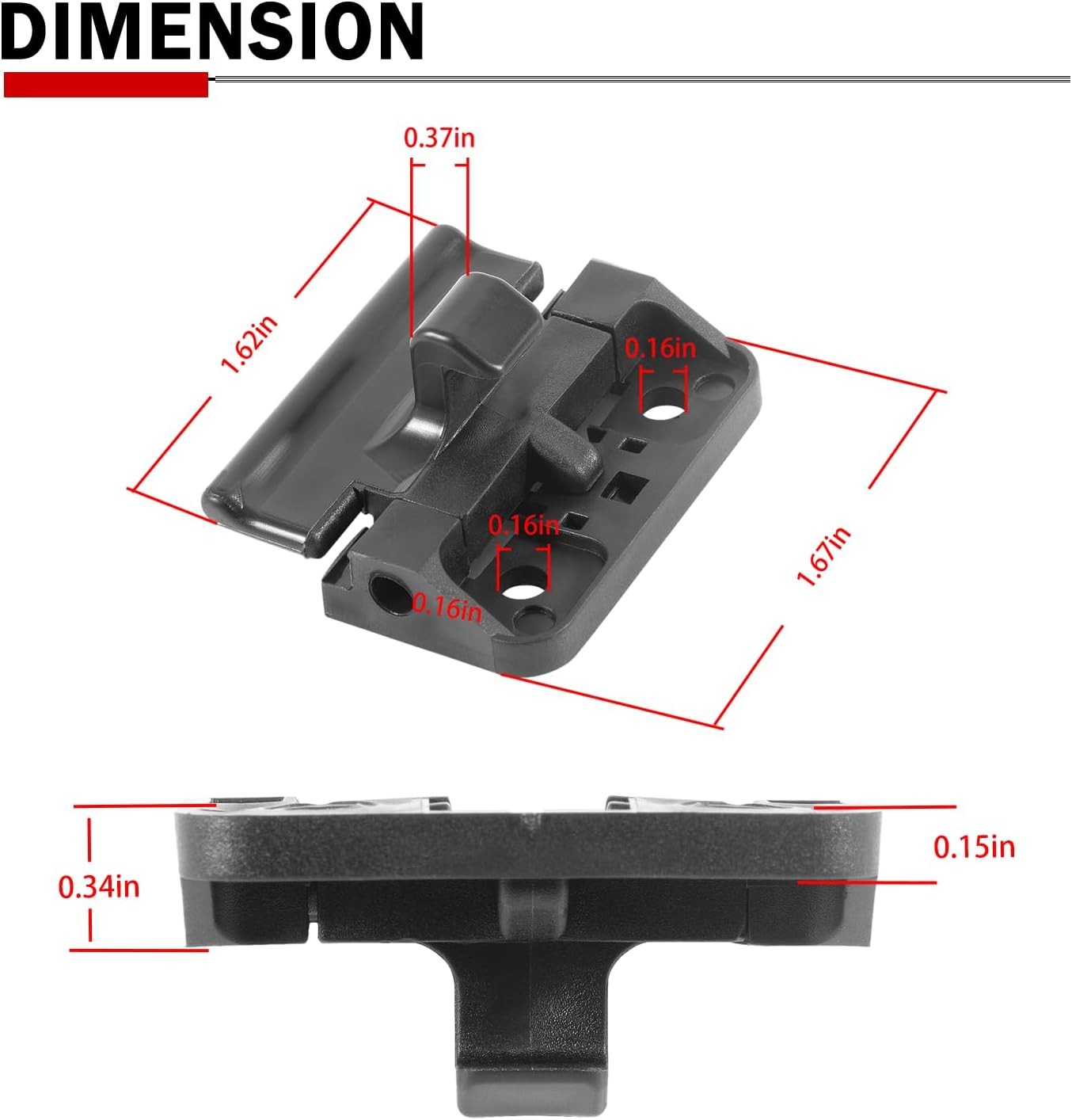 (2 Pack) Center Console Cover Lock Sub Assy Center Console Armrest Lid Latch Fit