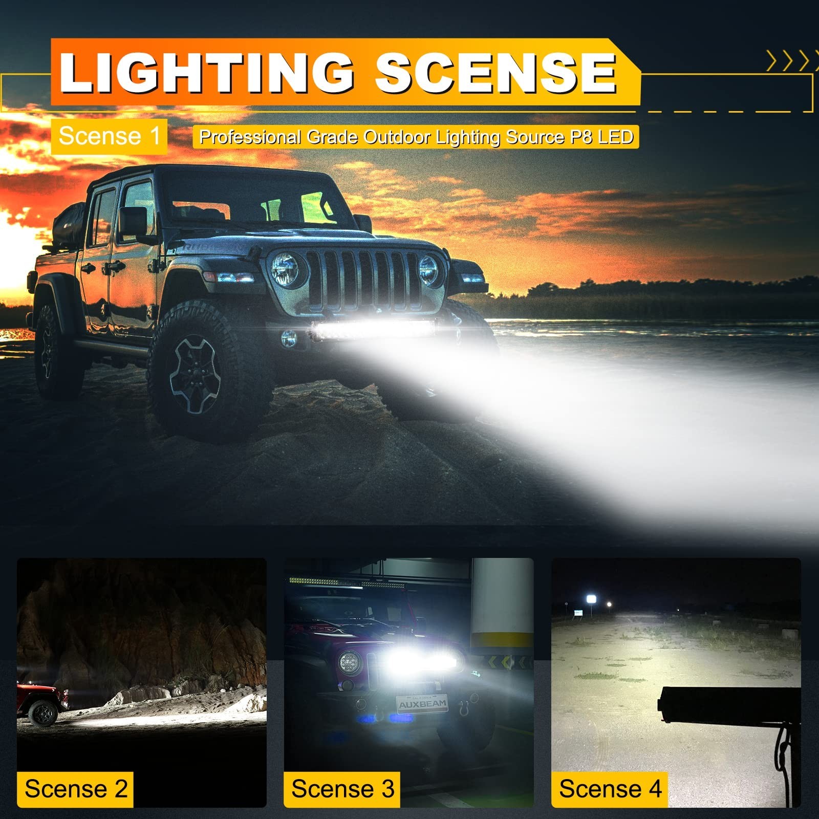 Auxbeam 22 in LED Light Bar 180W 22000LM 5D Pro Lens Off-Road Driving Light |…