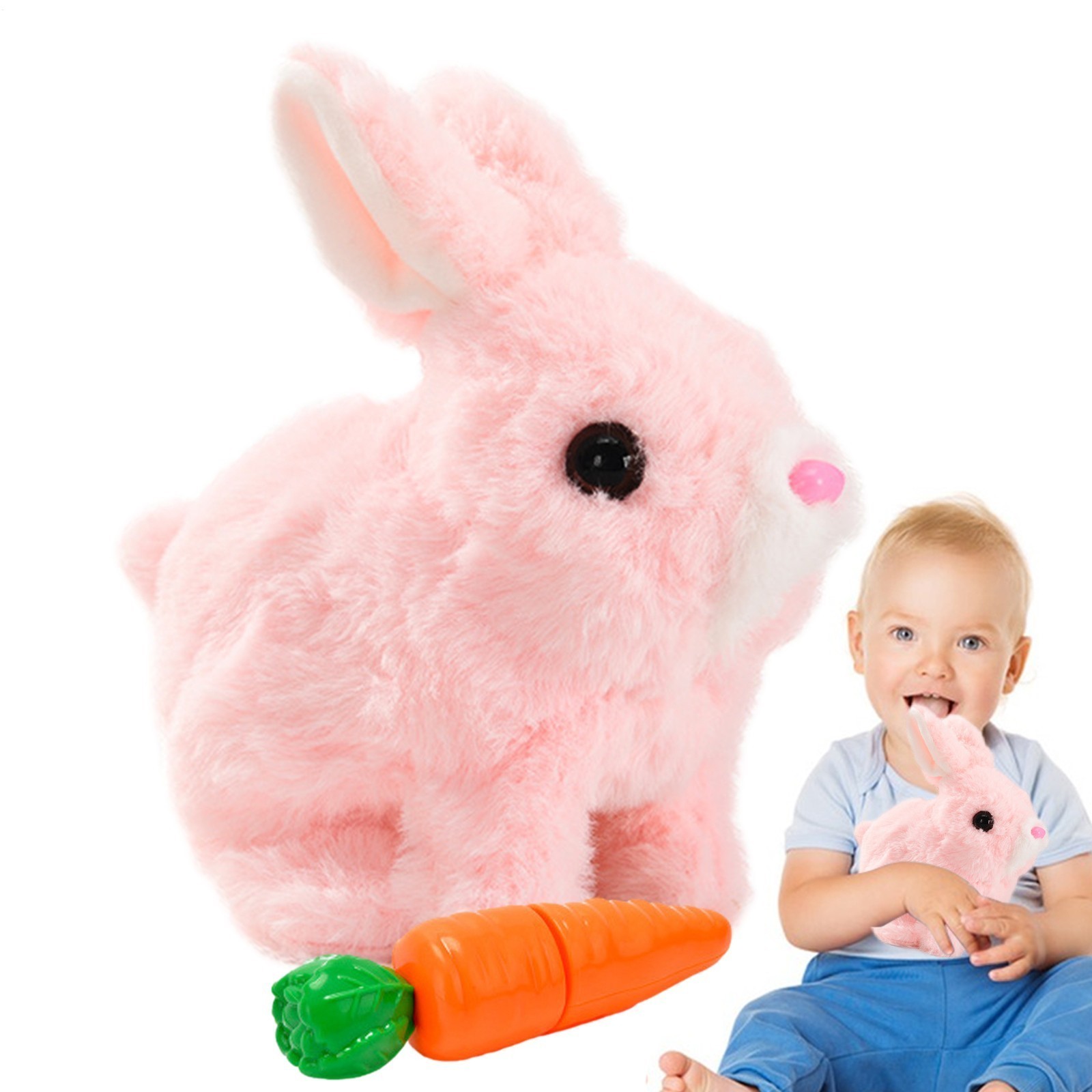 Electric Plush Rabbit Hopping Jumping Interactive Bunny Robot Toy Easter Gift