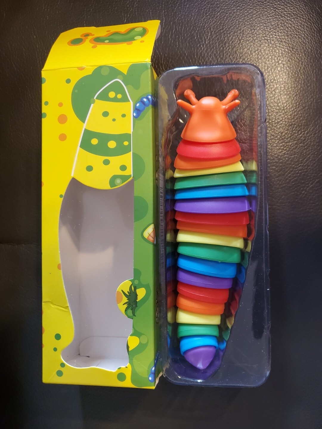 Fidget Slug Articulated Caterpillar Sensory Toy Rainbow Anxiety Stress Relief